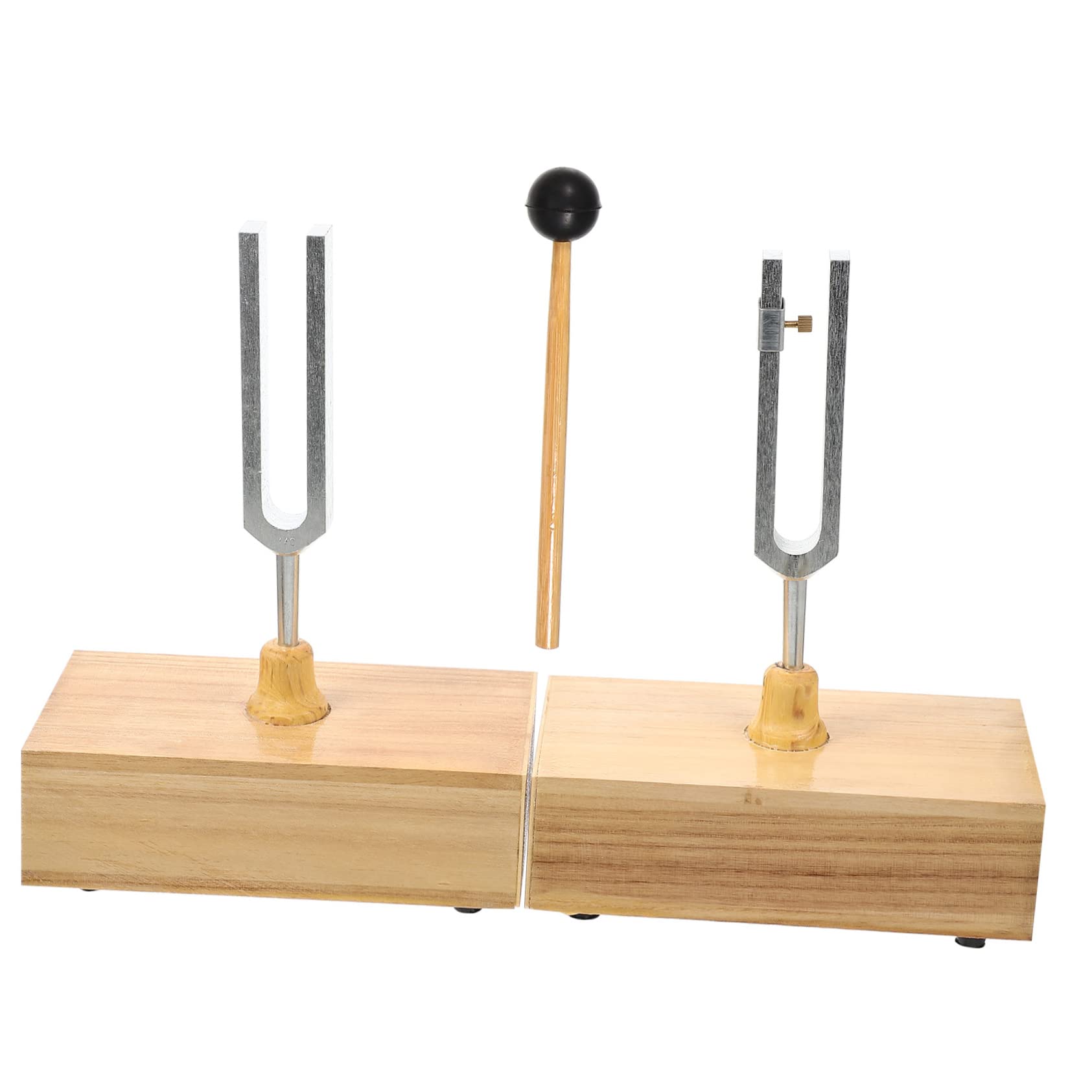 Set di Diapason da 440hz per Esperimenti Fisici, 1 Pezzo | Base in Legno, Martello Incluso, Metallo con Timbro Chiaro e Posizionamento Stabile
