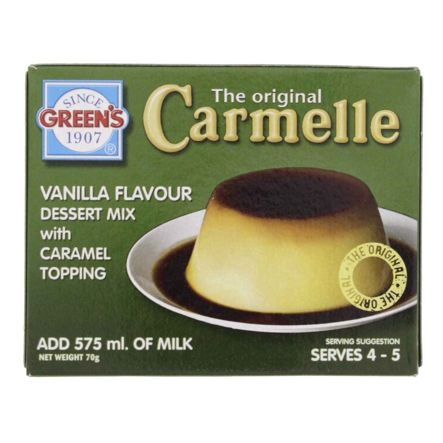 Green's Dessert Mix With Caramel Topping Vanilla Flavour 12 x 70g