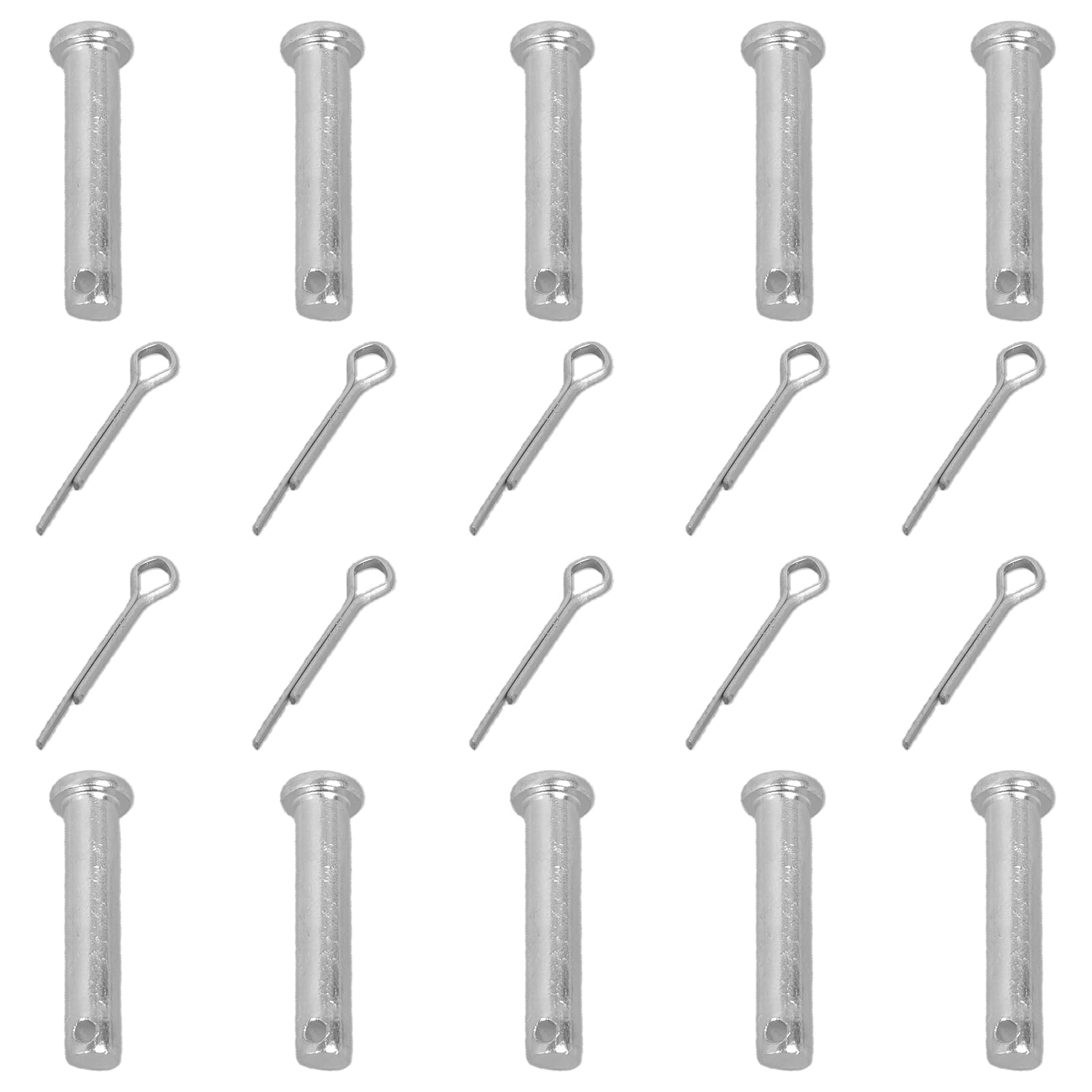 10Pcs Stainless Steel Link Hinge Pin Fastening Bolts Flat Heads Cylindrical Pin for Trailer, Mechanics Repair for Trailer