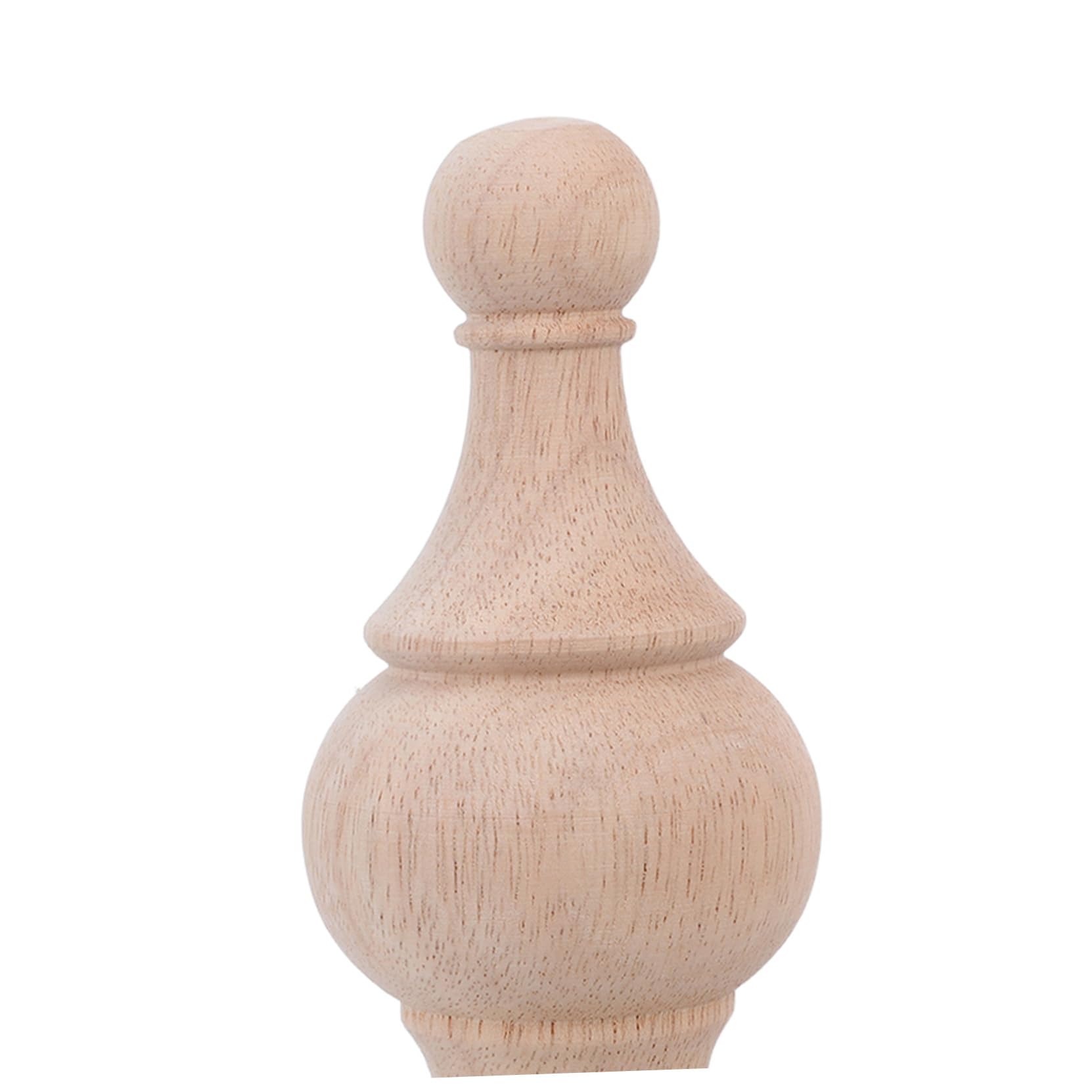 Alipis Remates de Madera sin Terminar 6x15 Cm 4 Piezas para Postes de Cama, Husillos para Manualidades y Tapas Decorativas de Barandilla para Escaleras, Adecuado para Bricolaje