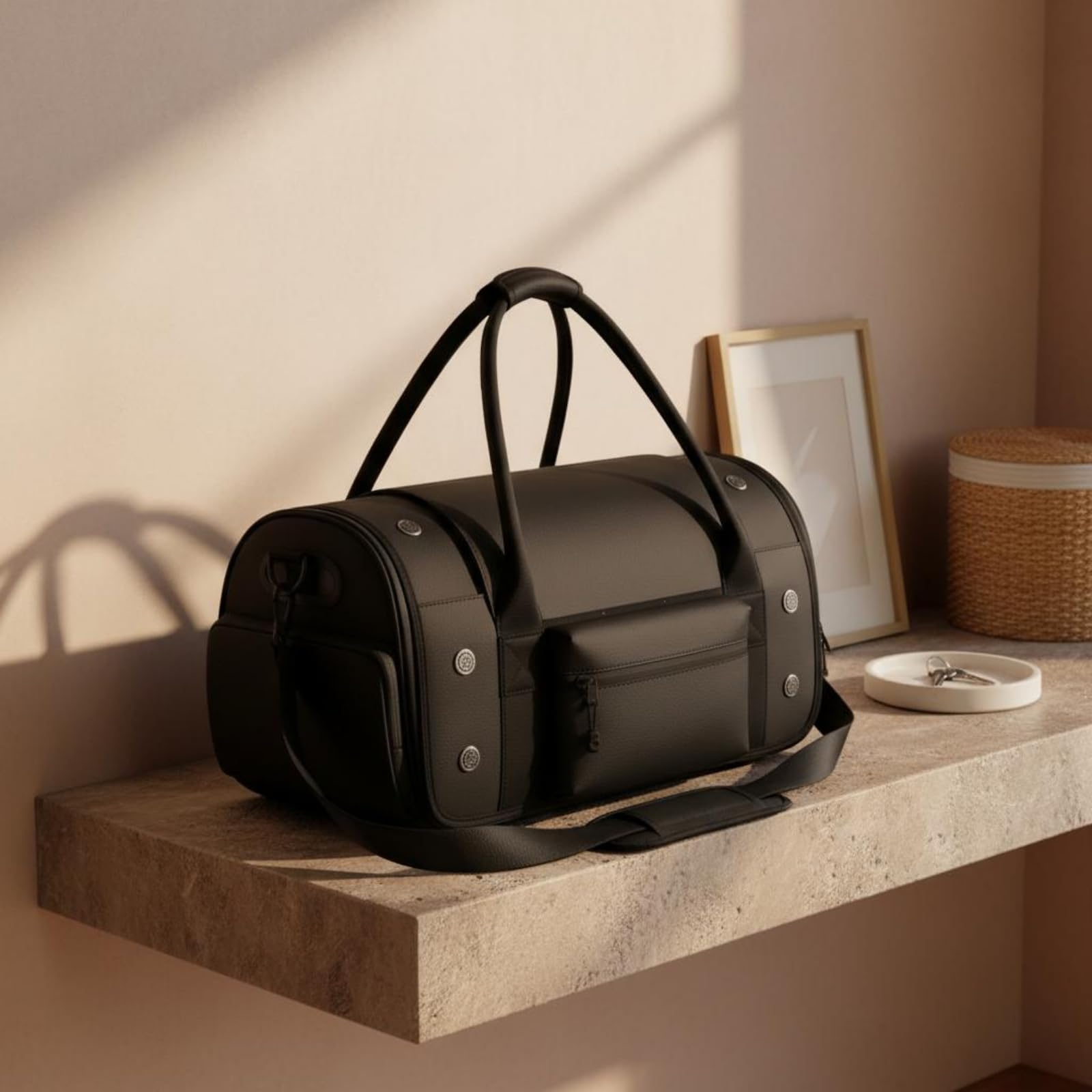 kowaku Trasportino Portatile Borsa Trasporto Gatto Cane Piccolo Borsone Morbido Gabbia Viaggio Tessuto Oxford Aerazione a Pannelli con Manico Tracolla E, Bianco Riso, 20 Pollici