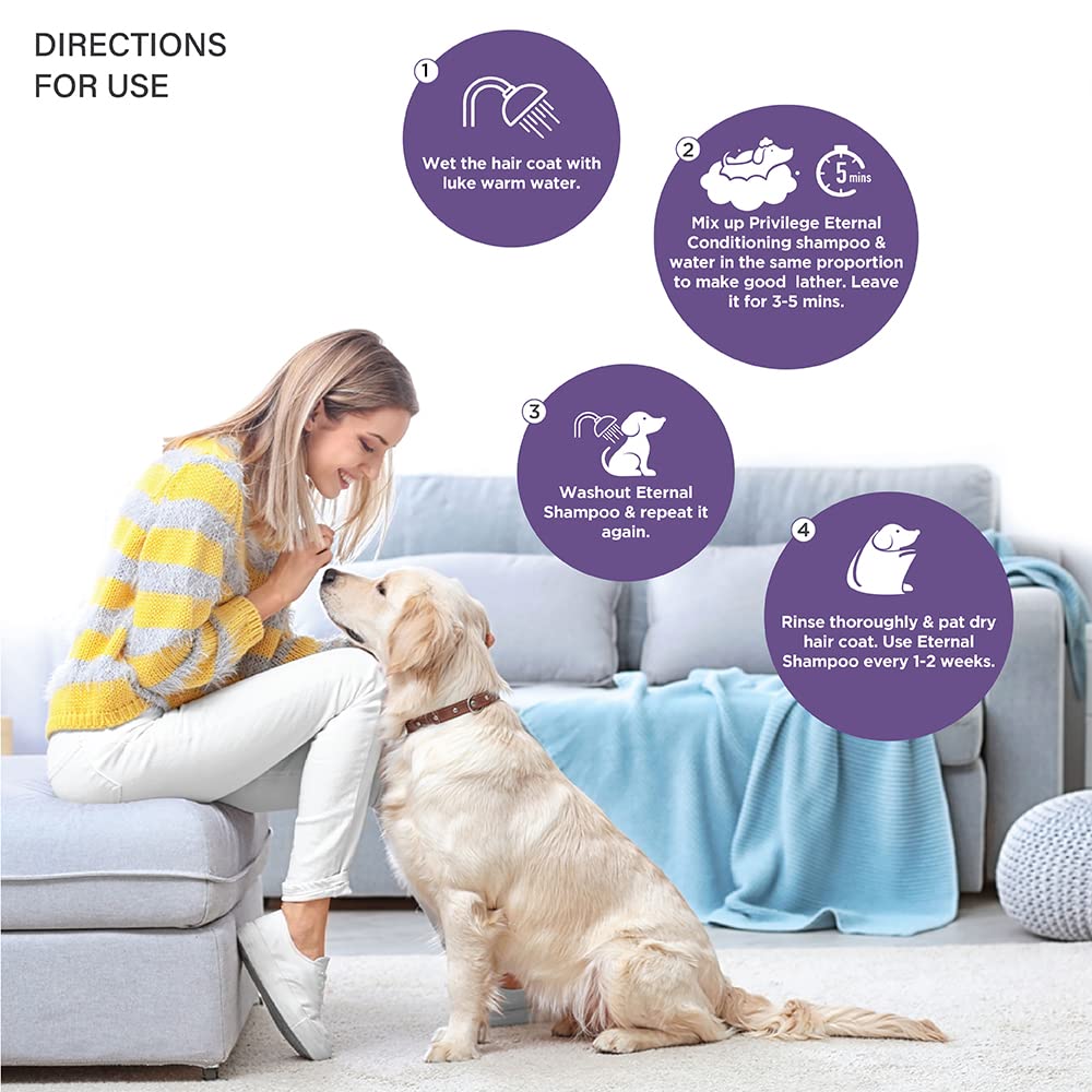 Lozalo Privilege Pet Conditioning Shampoo - 500 Milliliter, Oasis | Hydrating Shampoo with Hyaluronic Acid Coat Cleansing, Paraben Free for Dogs and Cats 3