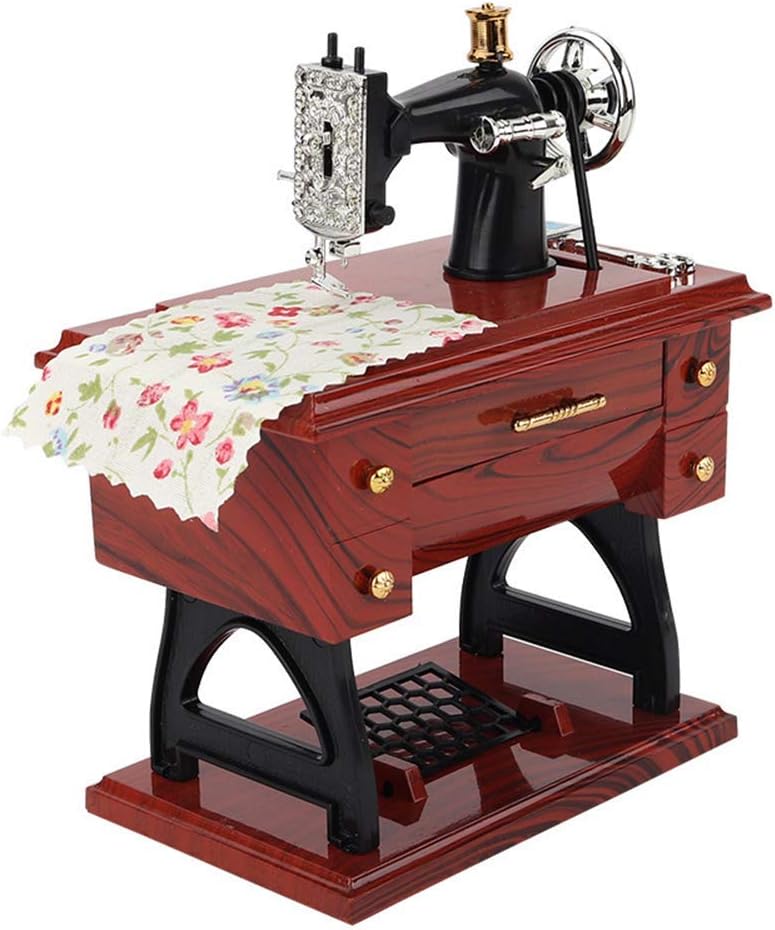 Venus valink Classical Small Ctave Sewing Machine, Retro Sewing Machine Music Box, Plastic Home Decoration Ornaments Music Case, Christmas Birthday Gift