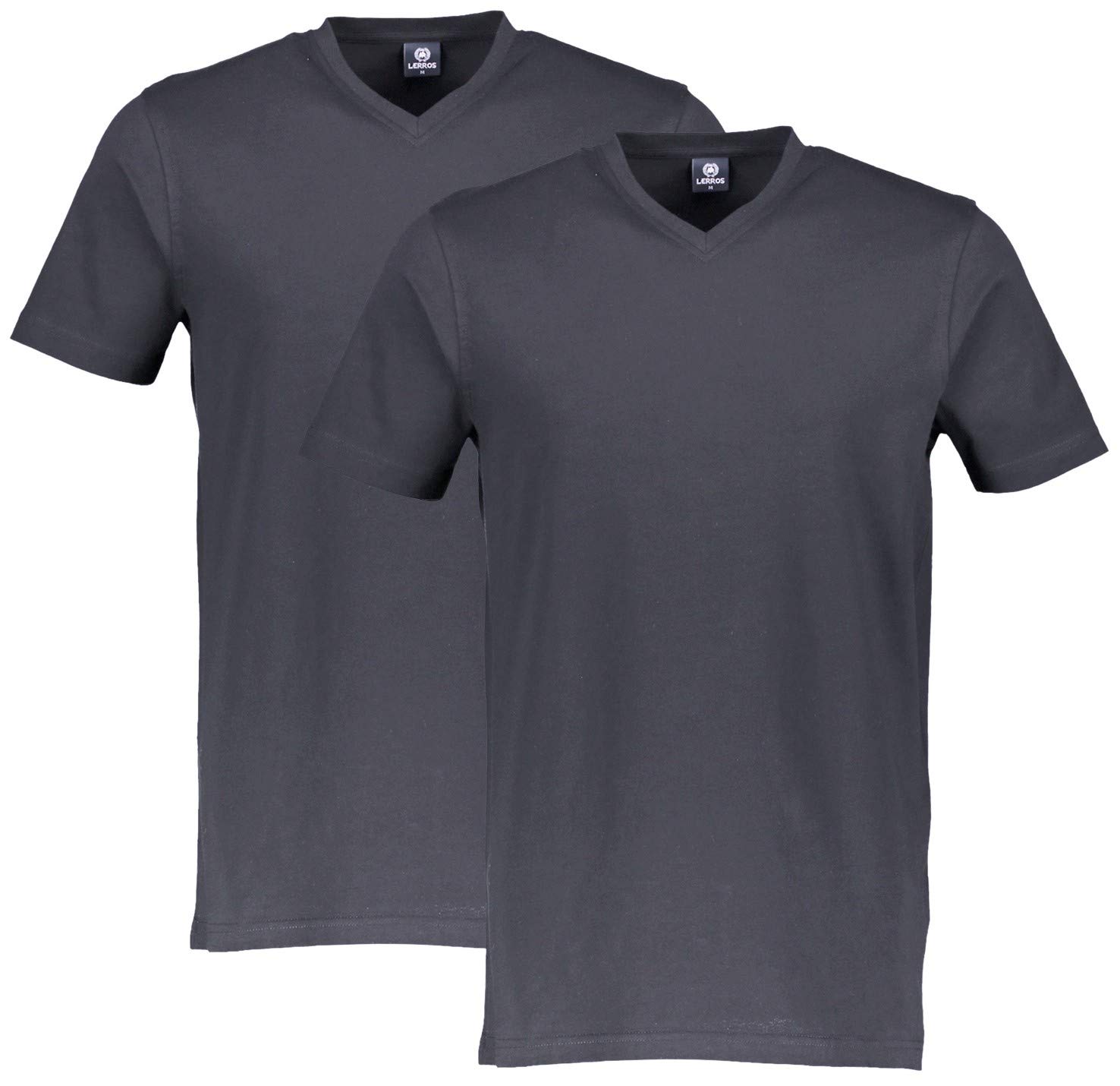 LERROS Men's V-neck double pack T-shirt - Grey - XL