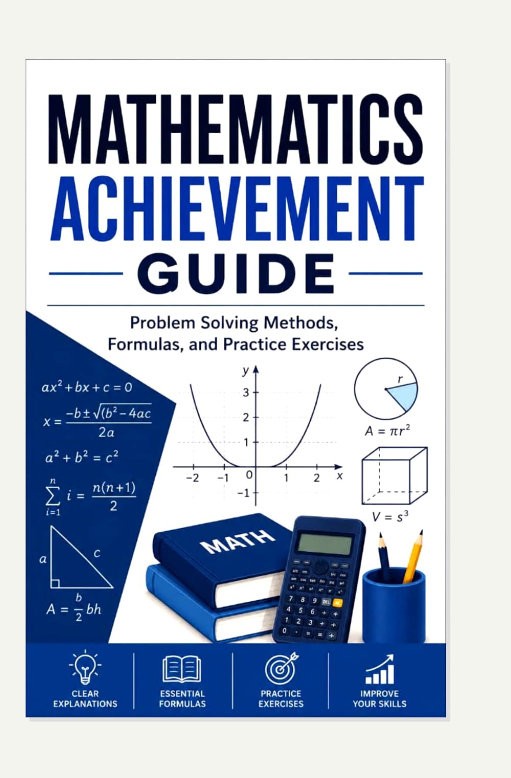 MATHEMATICS ACHIEVEMENT GUIDE: Problem Solving Methods, Formulas, and Practice Exercises