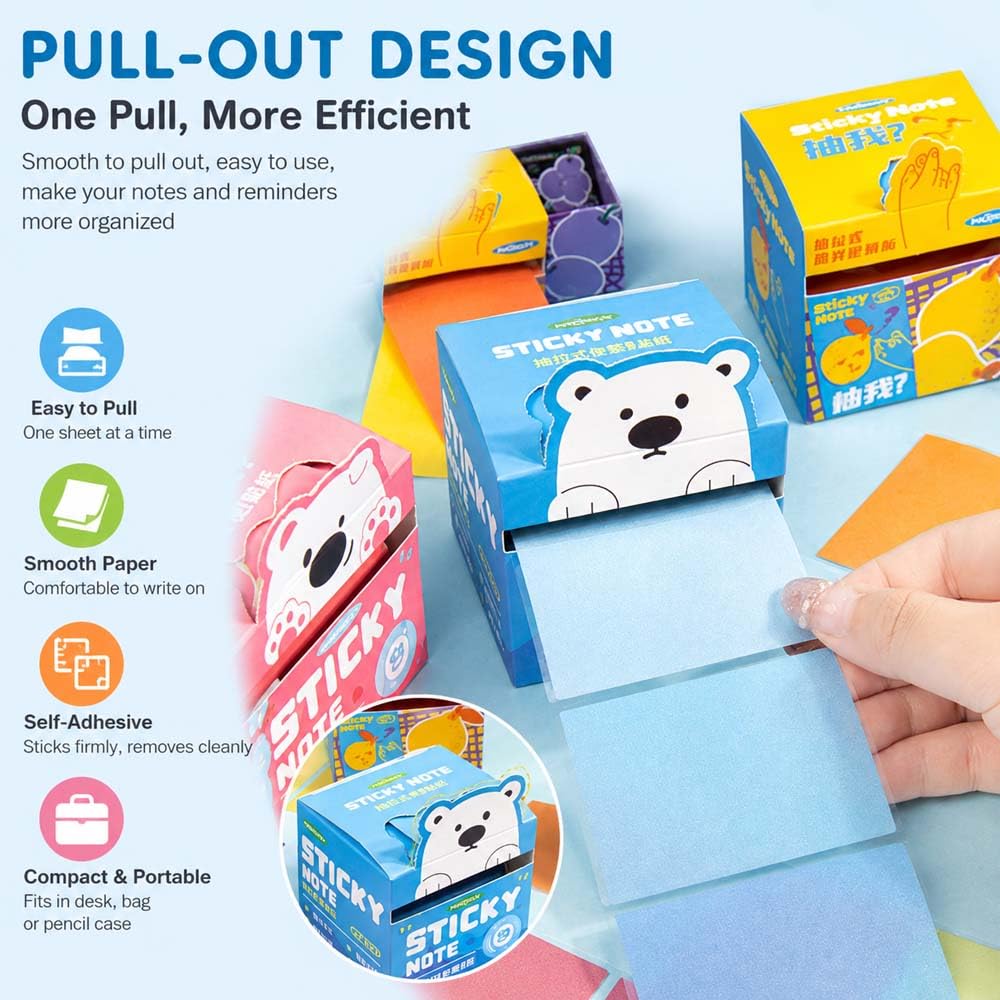 Sticky Notes Glitter,Monster Sticky Notes Glitzer Pull-Out,105PCS/Box,Reusable Office Memo Pull Out Separator,For Journal Planner School Office Classroom Home Study Use (12PCS)