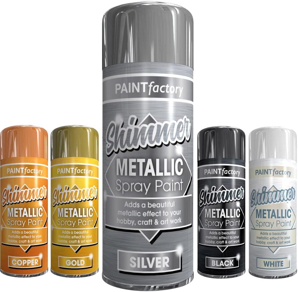1 x Metallic Silver Spray Paint 200ml - Multi-Purpose Use, Spray for Metal and Wooden Furniture, Ornaments, Decorative Items and Much More for Interior & Exterior