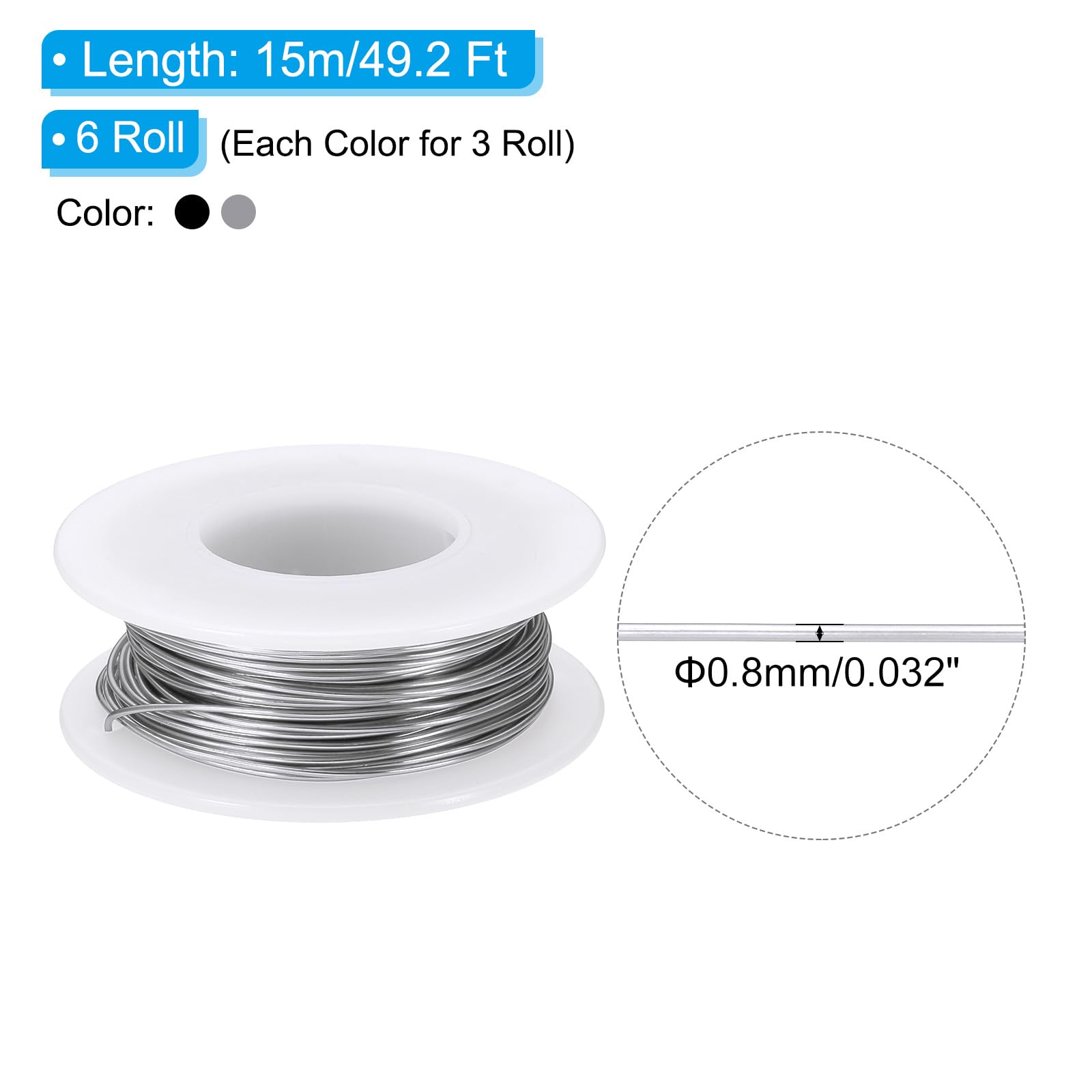 PATIKIL 20 Gauge 0.8 mm Aluminum Craft Wire - Image 2