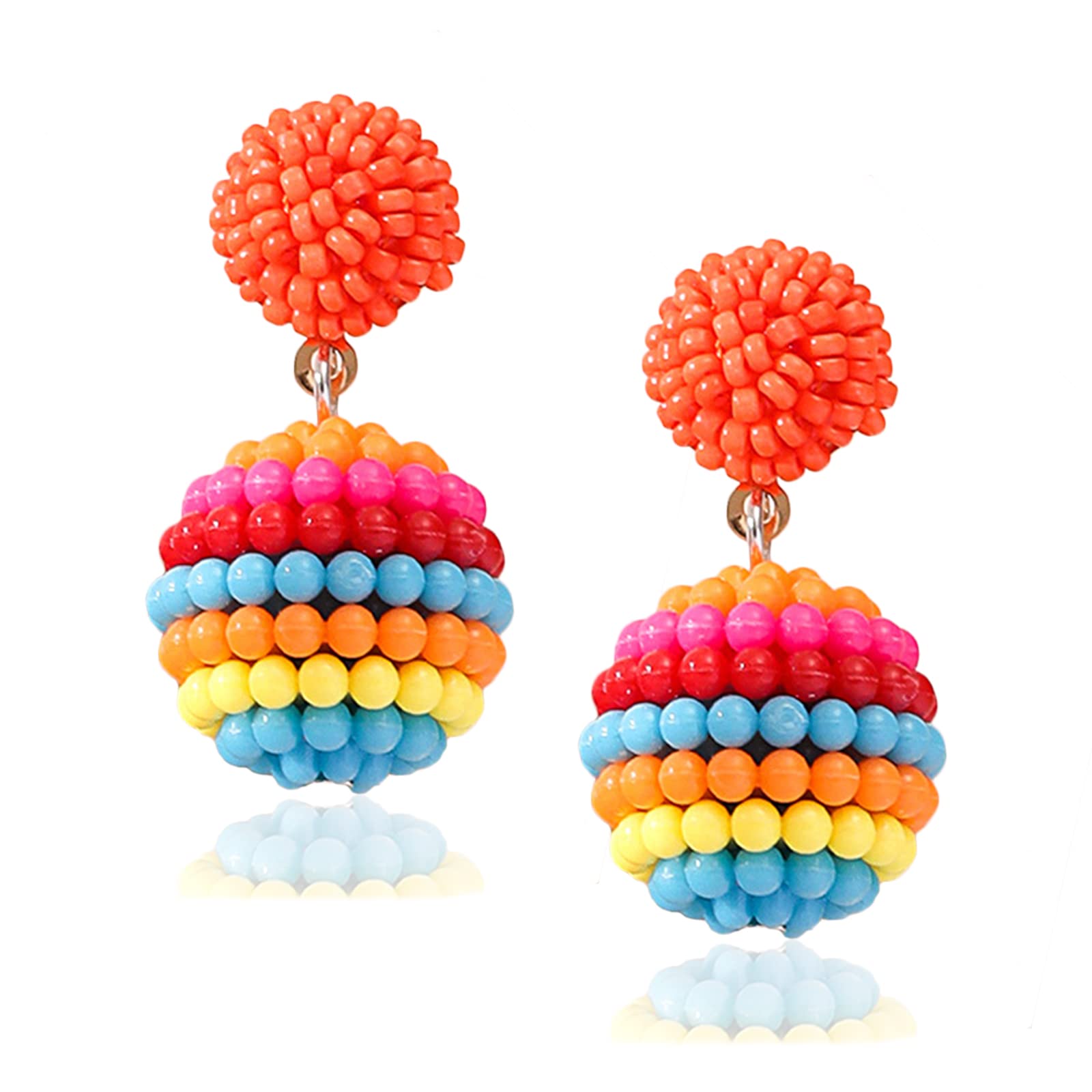 YBMYCMStatement Drop Earrings - Bohemian Beaded Ball Lantern Dangle Earrings Gift for Women