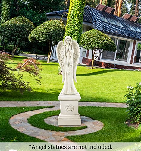 Toetol Garden Outdoor Statues Classic Plinth Sculptures Decor Base Riser 16.7" Magnesium Oxide Stone Grey Yard Patio Deck Home Hallway Sculpture #TOP5