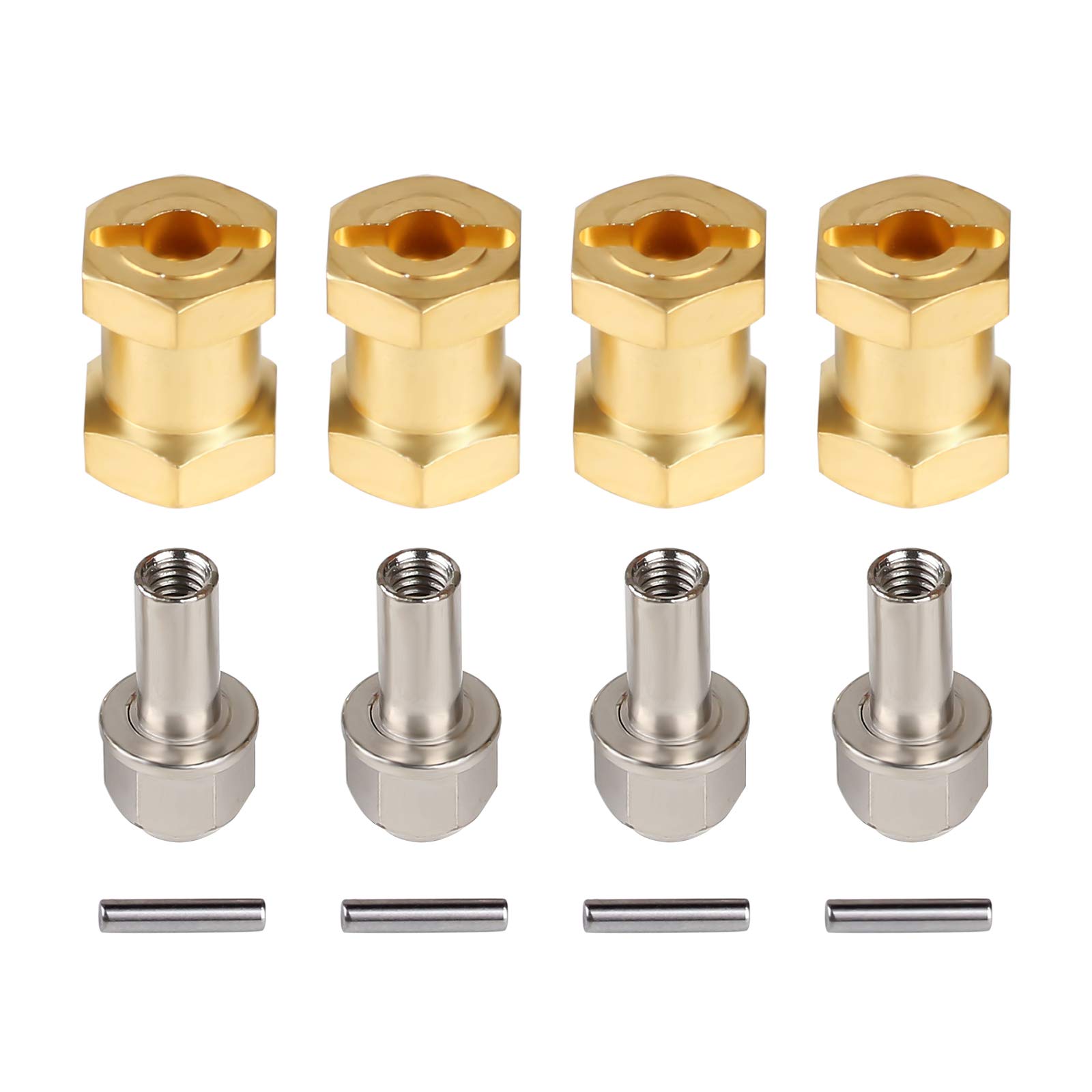Adaptateurs De Moyeu Hexagonal 12mm à 17mm Pour Voitures RC 1/10 1/8 - 4 Pièces Alliage Aluminium, Rouge - 4