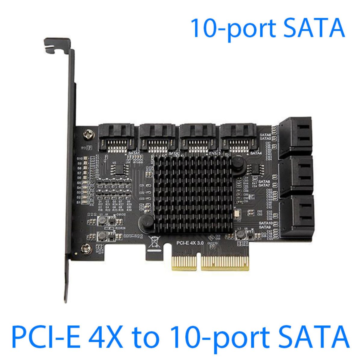 Scheda Wifi Stabile ad Alta Velocità 10 Porte Sata3.0 per PC Scheda di Espansione Pcie X4 per Workstation e Hard Disk