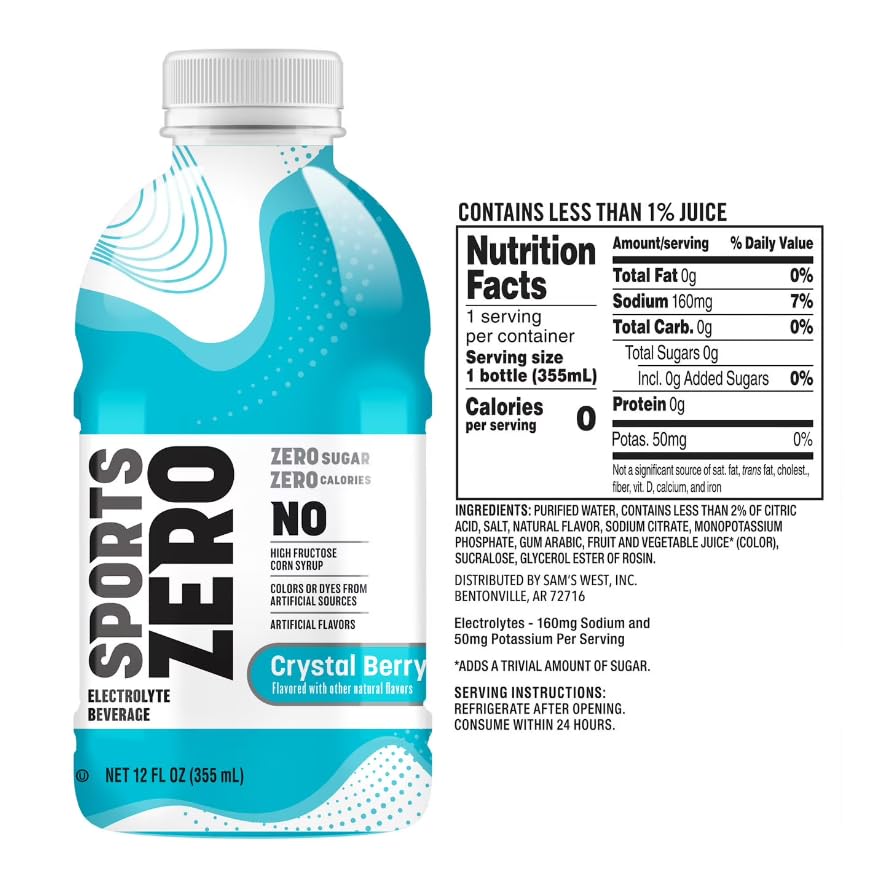 Sports Drink Zero, 12 fl. oz., 24 pk.