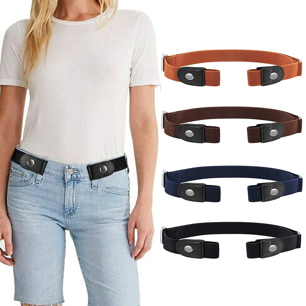 Dilightnews 4 Pièces Ceinture Extensible Sans Boucle, Réglable
