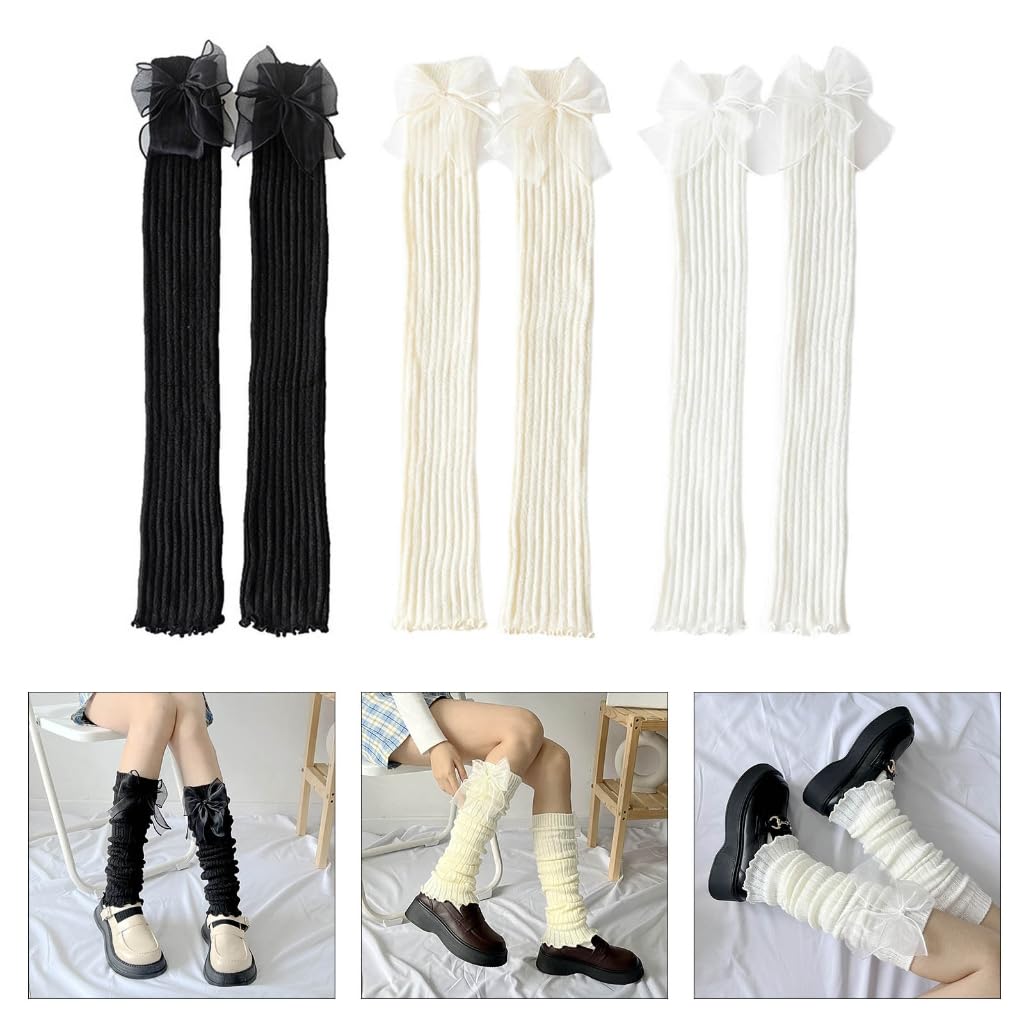 Womens Winter Leg Sleeve Knit Knee Pad Socks Ankle Warmers Crochet Knee Warmers Boot Cuffs Knit Knee Leg Socks