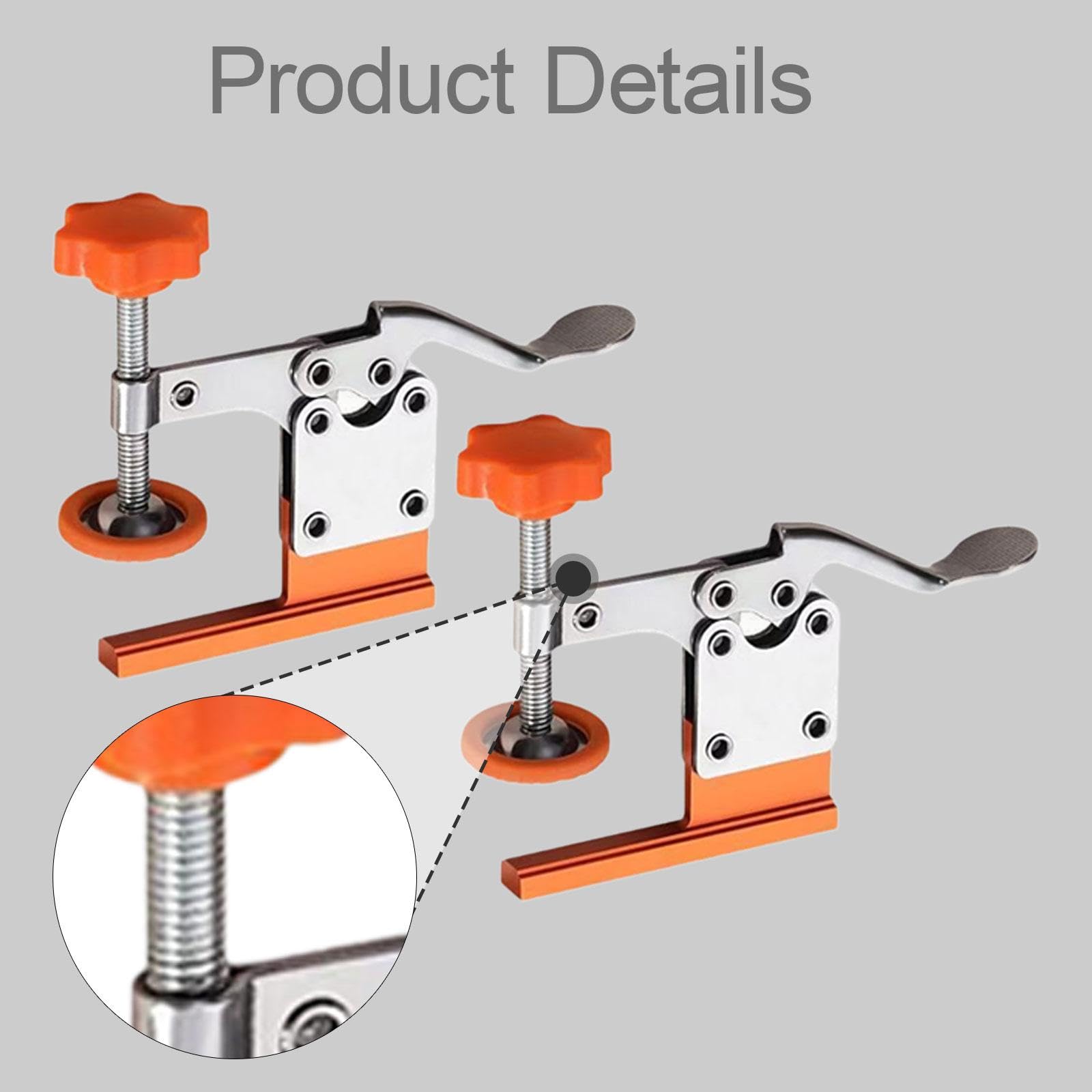 Abrazadera para Carpintería Fabricada en Aleación de Aluminio, Herramienta de Fijación Ergonómica, Abrazadera Estable Y Robusta para Trabajos de Const, 2 Piezas
