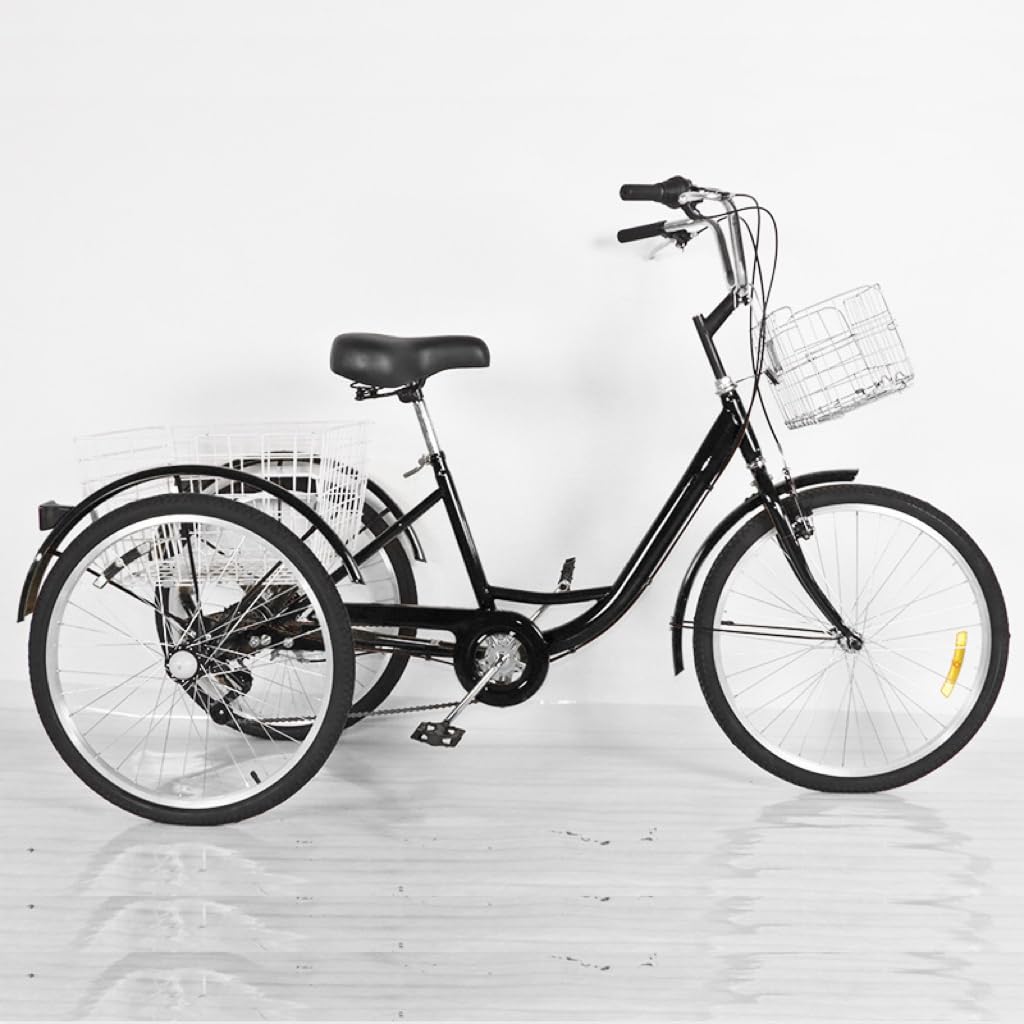 Amazon | JagKey バスケット付き24インチ7スピード大人用三輪車、女性 