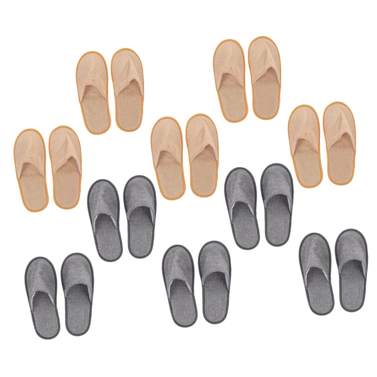 FRCOLOR Zapatillas de Viaje Plegables 10 Pares Tela de Rizo y Eva para Hombre y Mujer