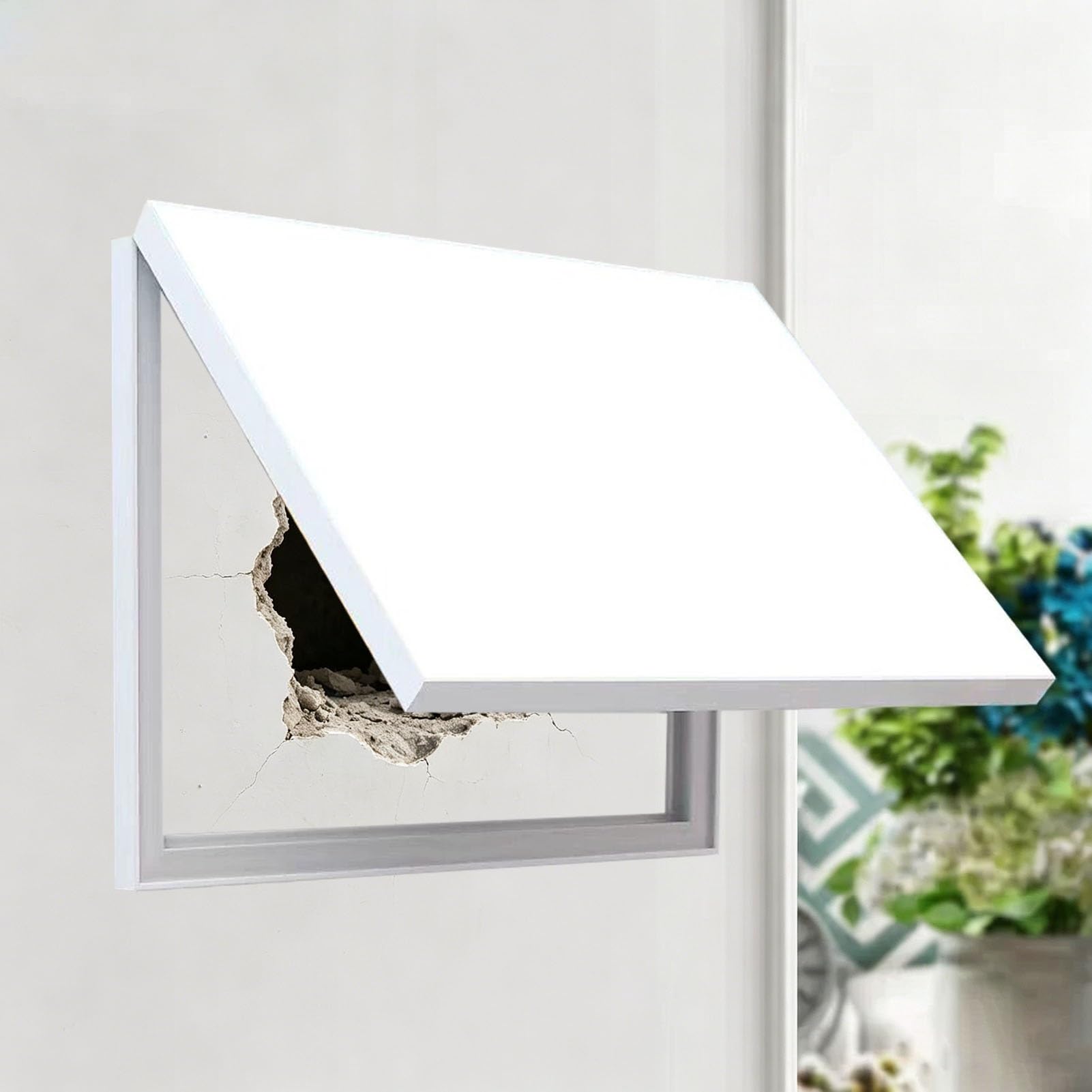 Vibeo Copri Quadro Elettrico Copertura Decorativa Bianca per Quadro Elettrico, Pannello a Ribalta per Nascondere Il Quadro Elettrico, Armadietto Copri-Quadro Elettrico 40-80 cm(20x16in/50x40cm)