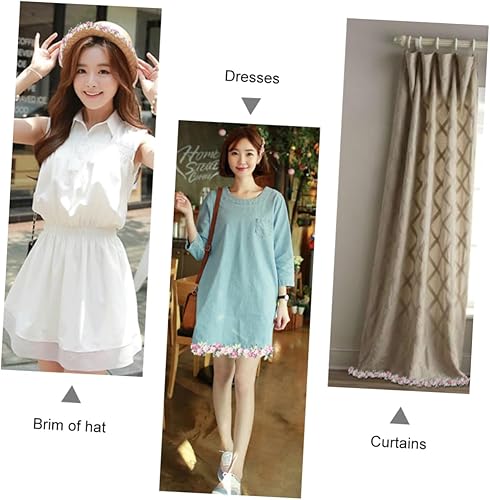 Miniatura 2 de VILLCASE Apliques de adorno de rosa flores rosas para manualidades, apliques de encaje de flores decorativas de encaje de flores de encaje de novia