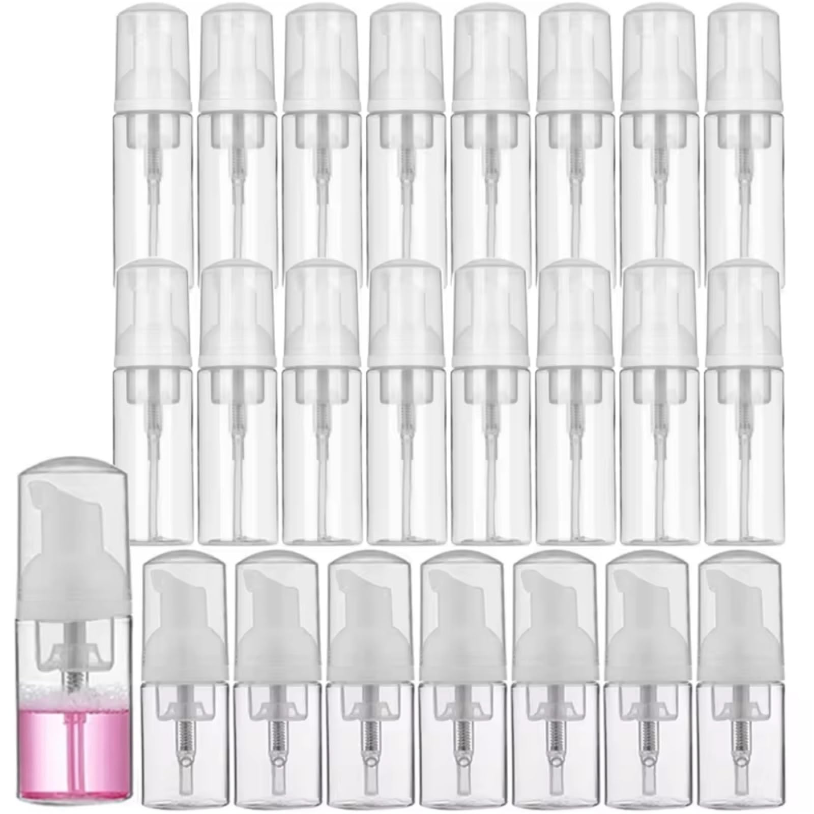 Ubohuz One Color 12Pcs 30Ml Plastic Foam Pump Bottle Empty Face Cleaner Cosmetic Bottles Soap Dispenser Refillable Hand Sanitizer For Cleaning, Travel