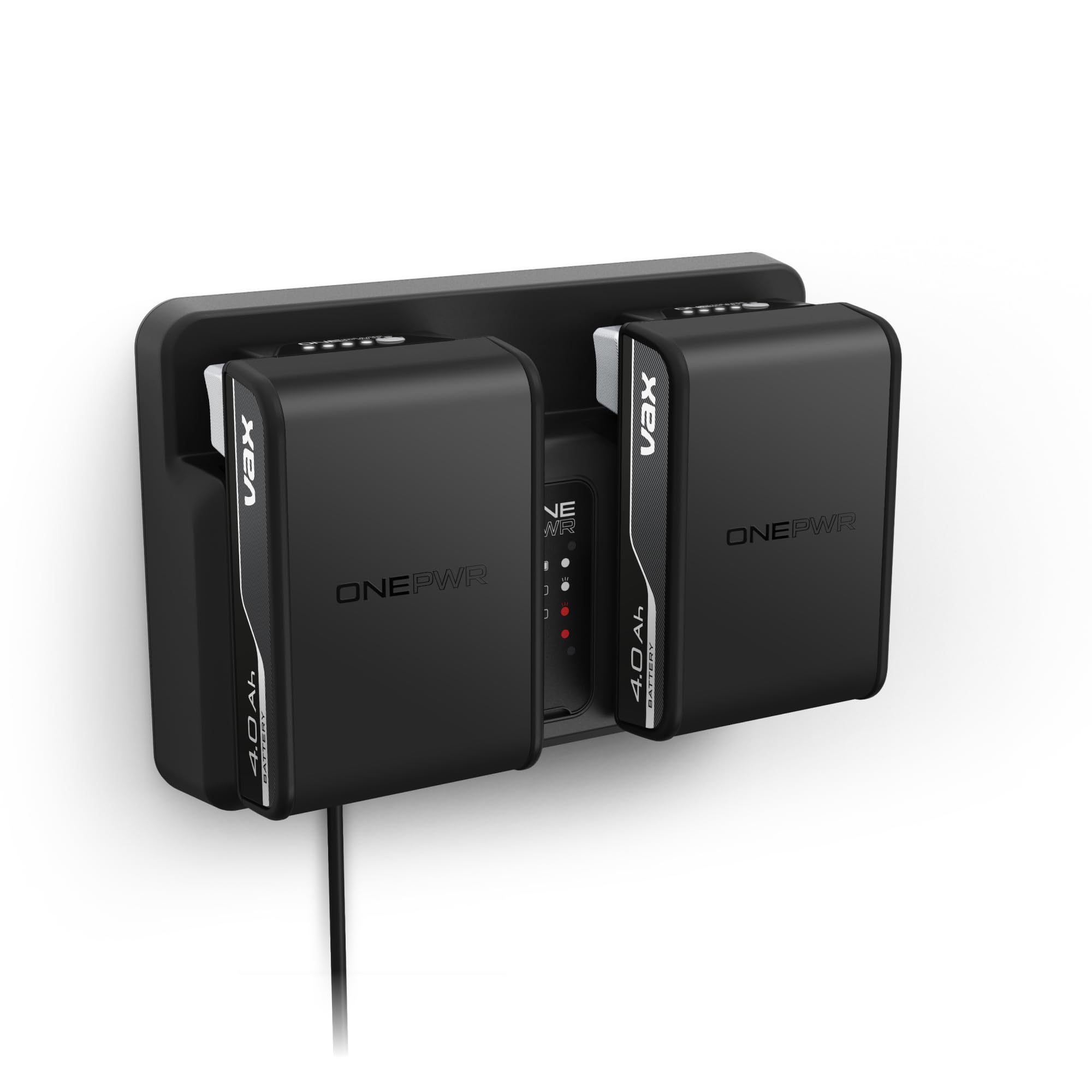 VAX ONEPWR™ - Batería Dual de 4.0 Ah + Kit de Cargador de Doble bahía, Piezas Originales de Vax de Carga rápida, garantía de 3 años