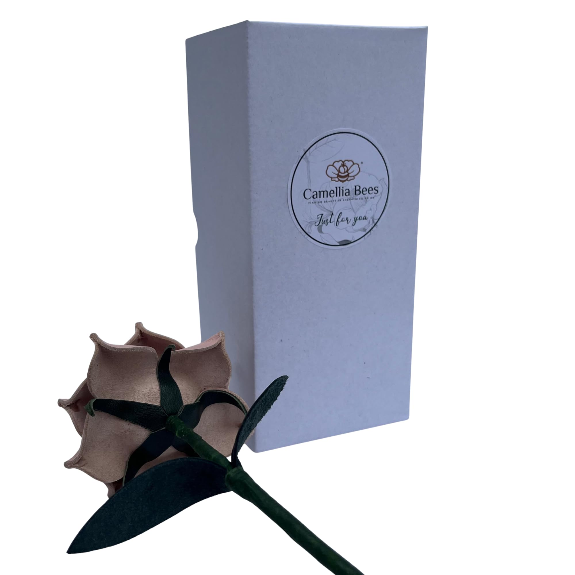 Camellia Bees Leder-Rose Geschenk für sie/Ihn zum Valentinstag, Muttertag, Hochzeitstag (Pink)