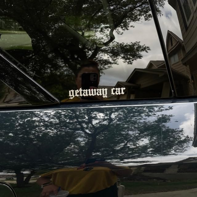 Getaway - Calcomanías divertidas para coche, ventanas, parachoques para automóvil, camión, motocicleta, calcomanías de pared (9.8 in, negro)