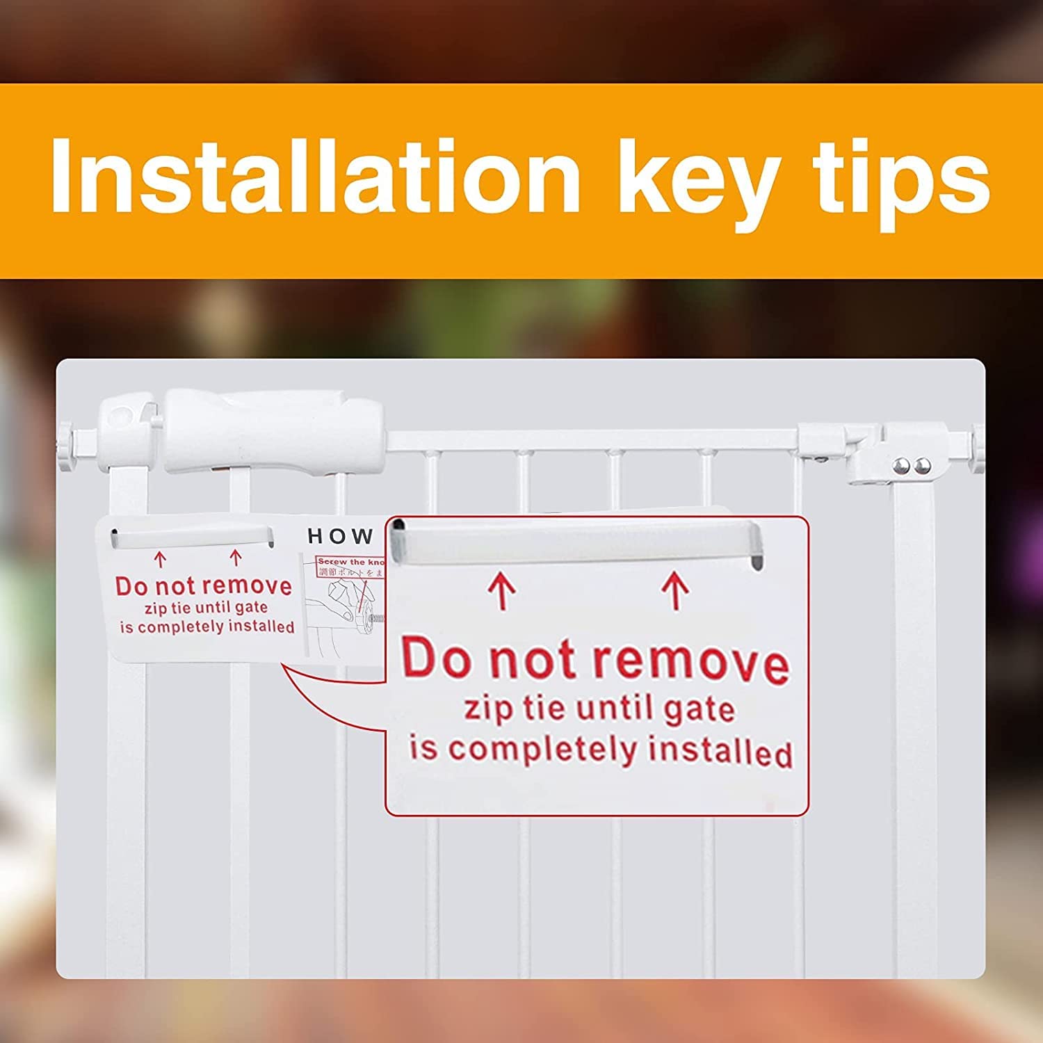 BELABB Extra Wide Baby Gate Tension Indoor Safety Gates White Metal