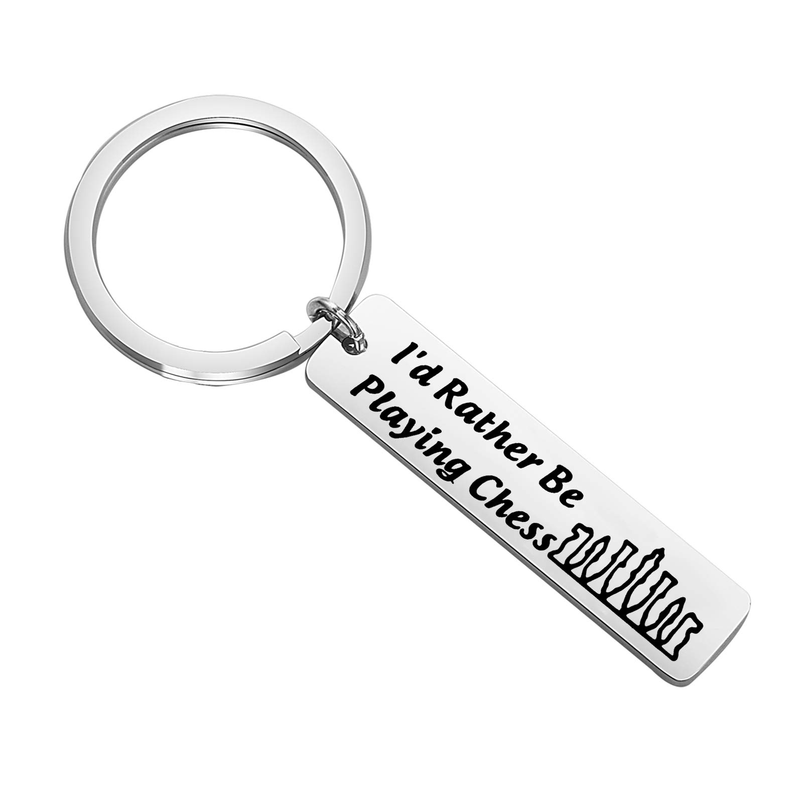 POTIYChess Lover Gift Chess Master Keychain I’d Rather Be Playing Chess Keychain Funny Gift for Chess Players