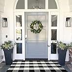 MUBIN Cotton Buffalo Plaid Rug 27.5 x 43 Inches Black and White Check Rugs Hand-Woven Indoor or Outdoor Rugs for Layered Door Mats Washable Carpet for Front Porch, Kitchen, Farmhouse, Entryway