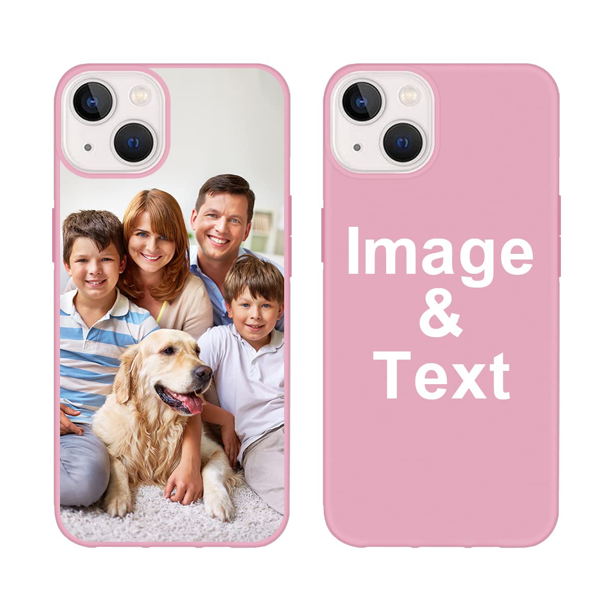 Styletify Custom Phone Case for iPhone 14, Personalized Picture Case Shockproof Silicone Case Soft Candy Custom Phone Case Xmas Birthday Gift