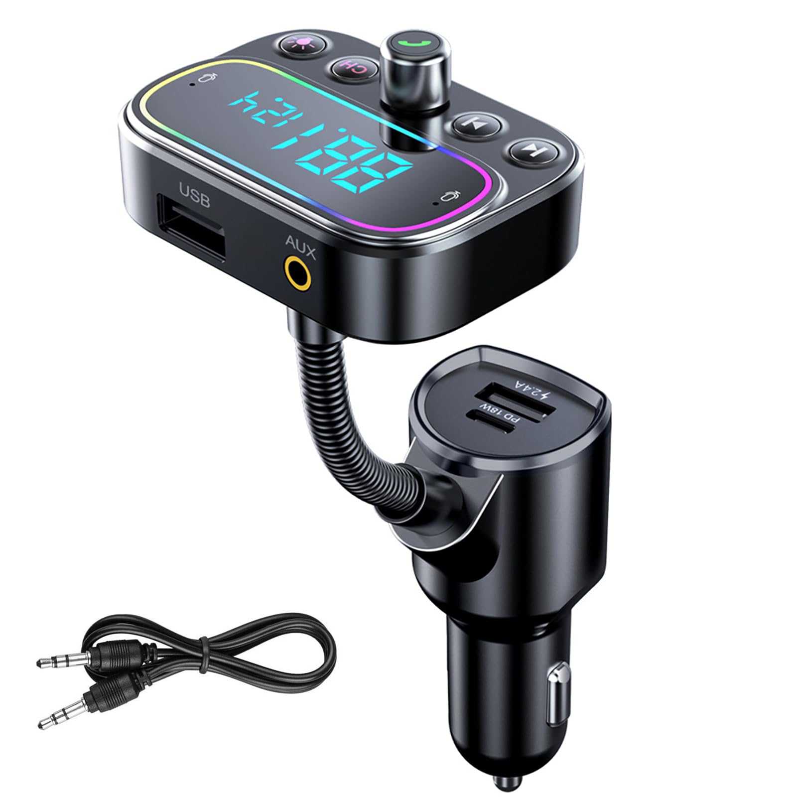 Bluetooth FM Transmitter 3 USB Ports Lossless Music Hands-Free Calling Wireless FM Transmitter