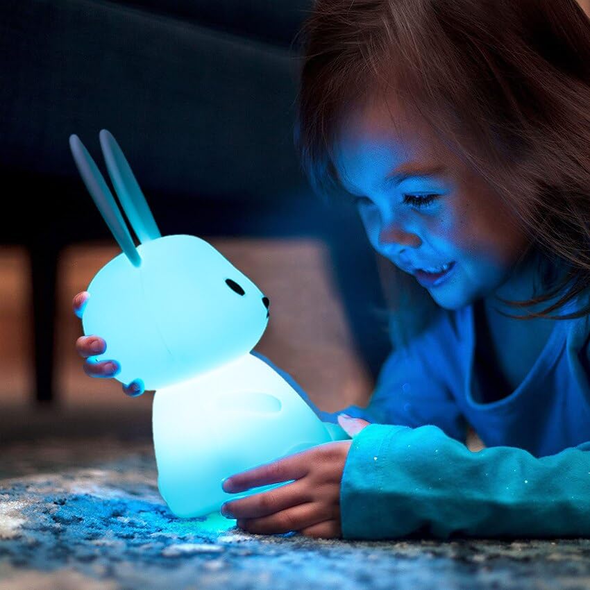 Image of One94Store Silicone Cute Bunny Night Light for Kids- Bunny LED Lamp Rabbit Light Animal Nightlight with 7 Changing Colors USB Rechargeable for Birthday Gifts (Pack of 10, Bunny)