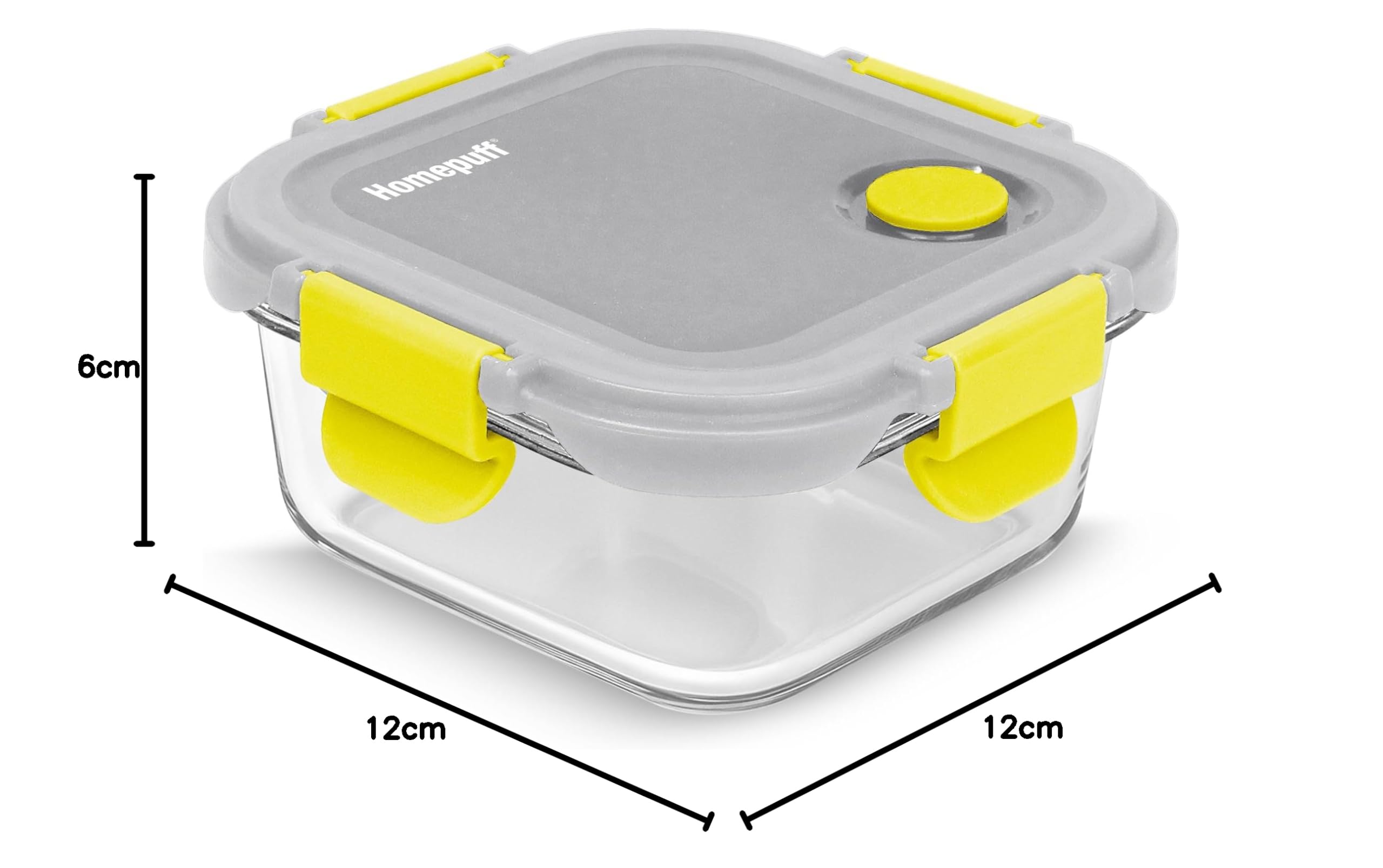 Home Puff Glass Lunch Box - Leakproof & Stackable -8