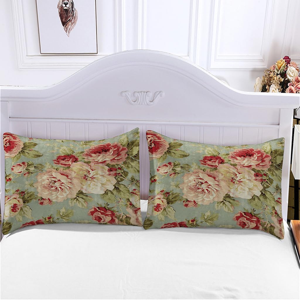 Parure De Lit 1 Personne 140x200 Cm Avec Taies D'oreiller - Housse De Couette Imprimée Fleurs 3D Microfibre