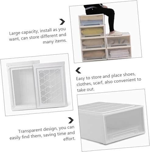 Miniatura 3 de Zerodeko Cajones de plástico para almacenamiento, cajones de almacenamiento, cajones, contenedor de ropa, apilable, contenedor para el hogar,