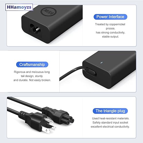 Miniatura 5 de Nuevo repuesto para cargador de laptop Dell de 65 W, cargador USB C para Dell Latitude 5420 7480 7420 7400 2 en 1 Dell XPS 13 9360 XPS15 9550 9560