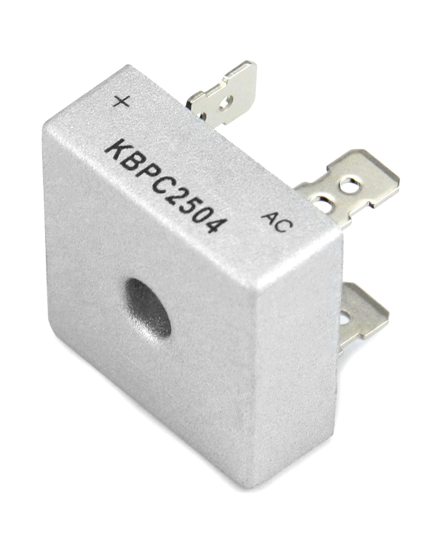 Mostek prostowniczy jednofazowy diodowy QWORK, KBPC2504 400 V 25 A AC / DC, jednofazowy, jednofazowy mostek prostowniczy w metalowej obudowie, do zastosowań energoelektronicznych, 6 sztuk