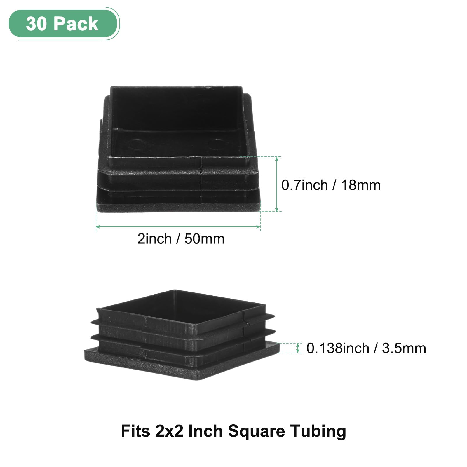 M METERXITY 30-Pack Square Tubing End Caps - Image 3