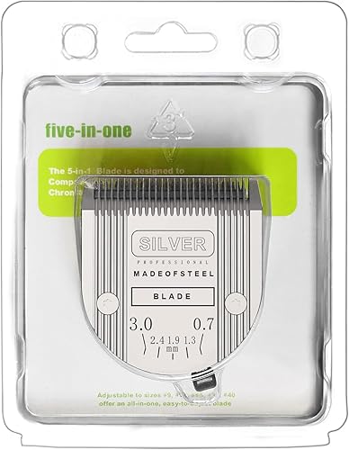 Miniatura 7 de Sodaer Cuchillas de repuesto 5 en 1 compatibles con WAHL Bravura. Cortadores de perros cromado, creativo, figura para aseo de perros (2 paquetes)