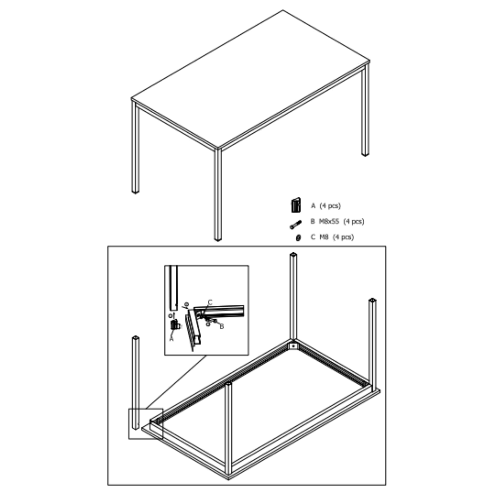 furni24 Schreibtisch-Stahl 120x80x75cm, Buche, TÜV/GS-Einfache Montage, Arbeitstisch, Bürotisch, Küchentisch, Esstisch, Druckertisch Büro-Möbel Arbeitszimmer Computertisch Gaming-Tisch Mehrzwecktisch