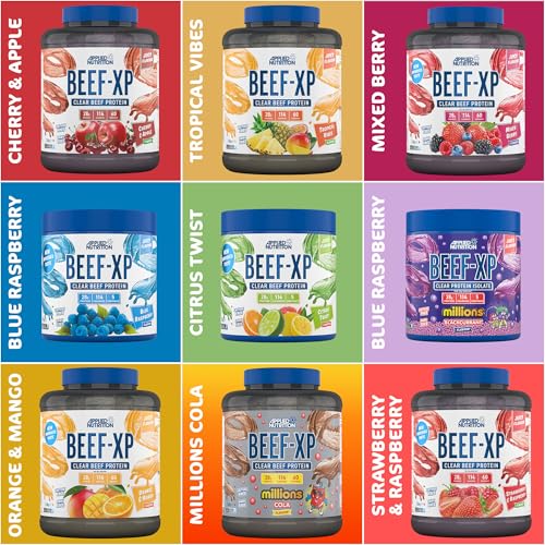 Applied Nutrition Beef XP – Klares Hydrolysiertes Fruchtsaftartiges Beef Protein Isolate, Beef Protein Powder ohne Milchprodukte, Laktose, Zucker, Fettarm (1.8kg, Tropical Vibes)
