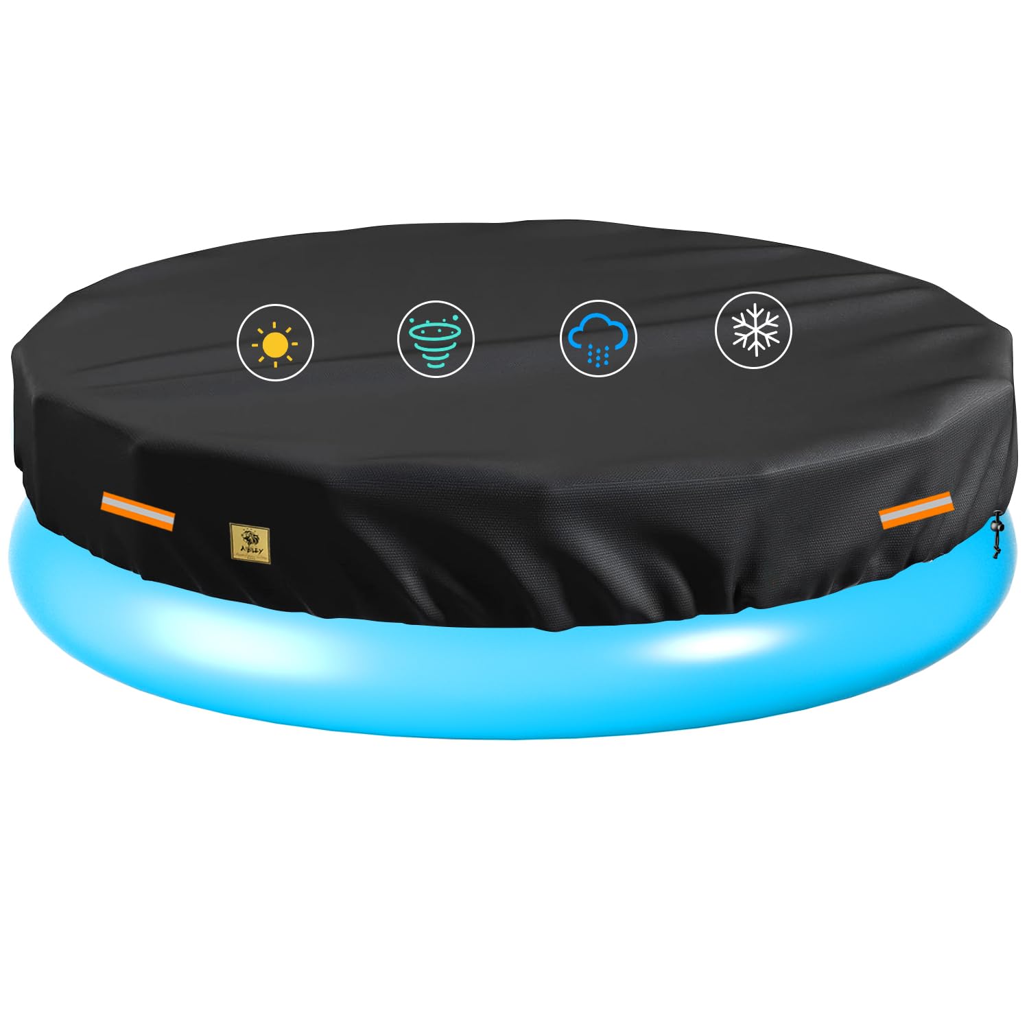 6FT Round Pool Cover for Above Ground Pools, Solar Pool Covers 6 Foot for Inflatable/Frame Swimming Pool,Waterproof Tearproof Pool Safety Cover for Winter and Summer