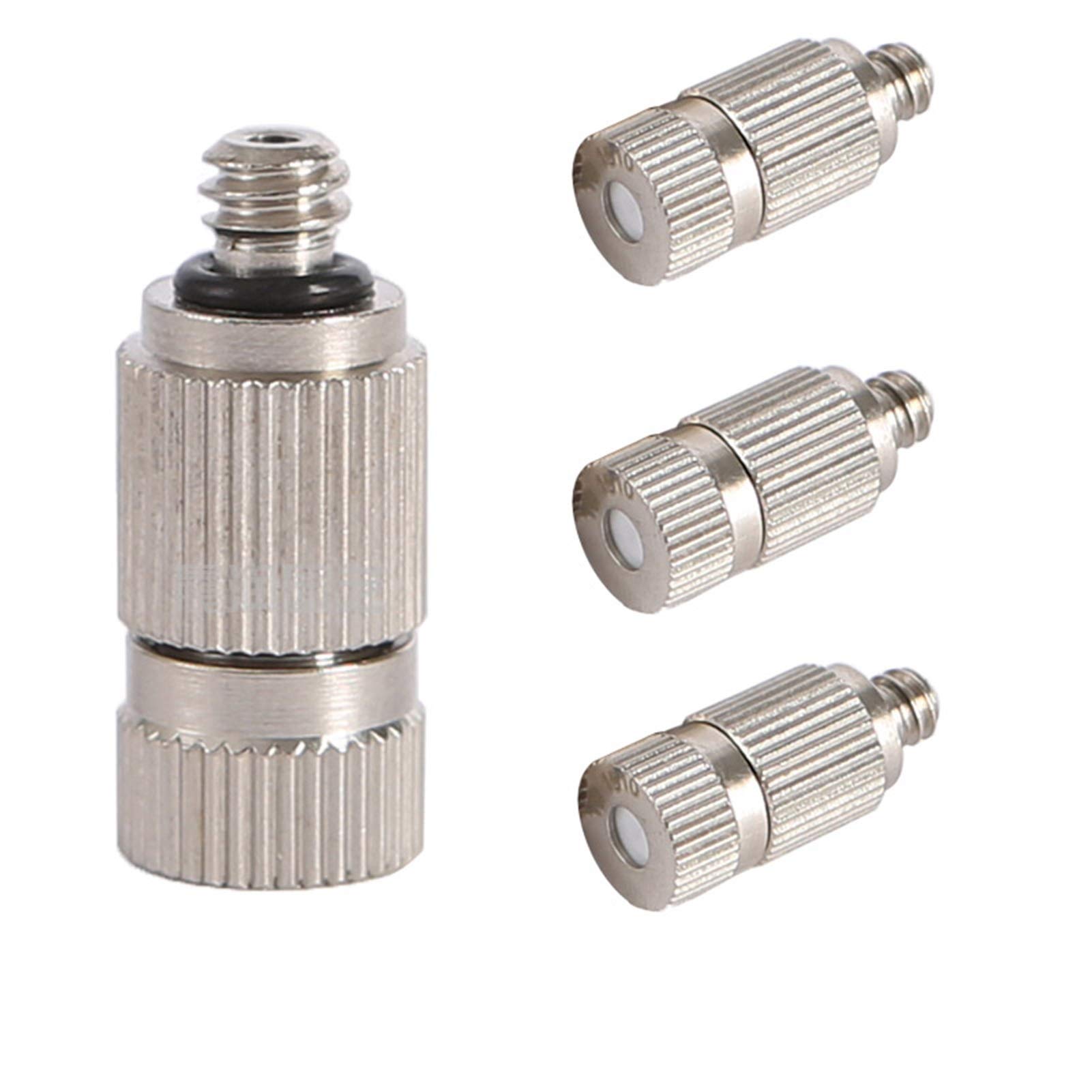 SOHNVWTGD 60pcs Misting Nozzle Kit for Cooling System Stainless Steel Mister Nozzles High Pressure 3/16" Threaded, Garden Water Mister, Fog Nozzles, Antidrip Fogging Spray Head (Size : 0.8mm)