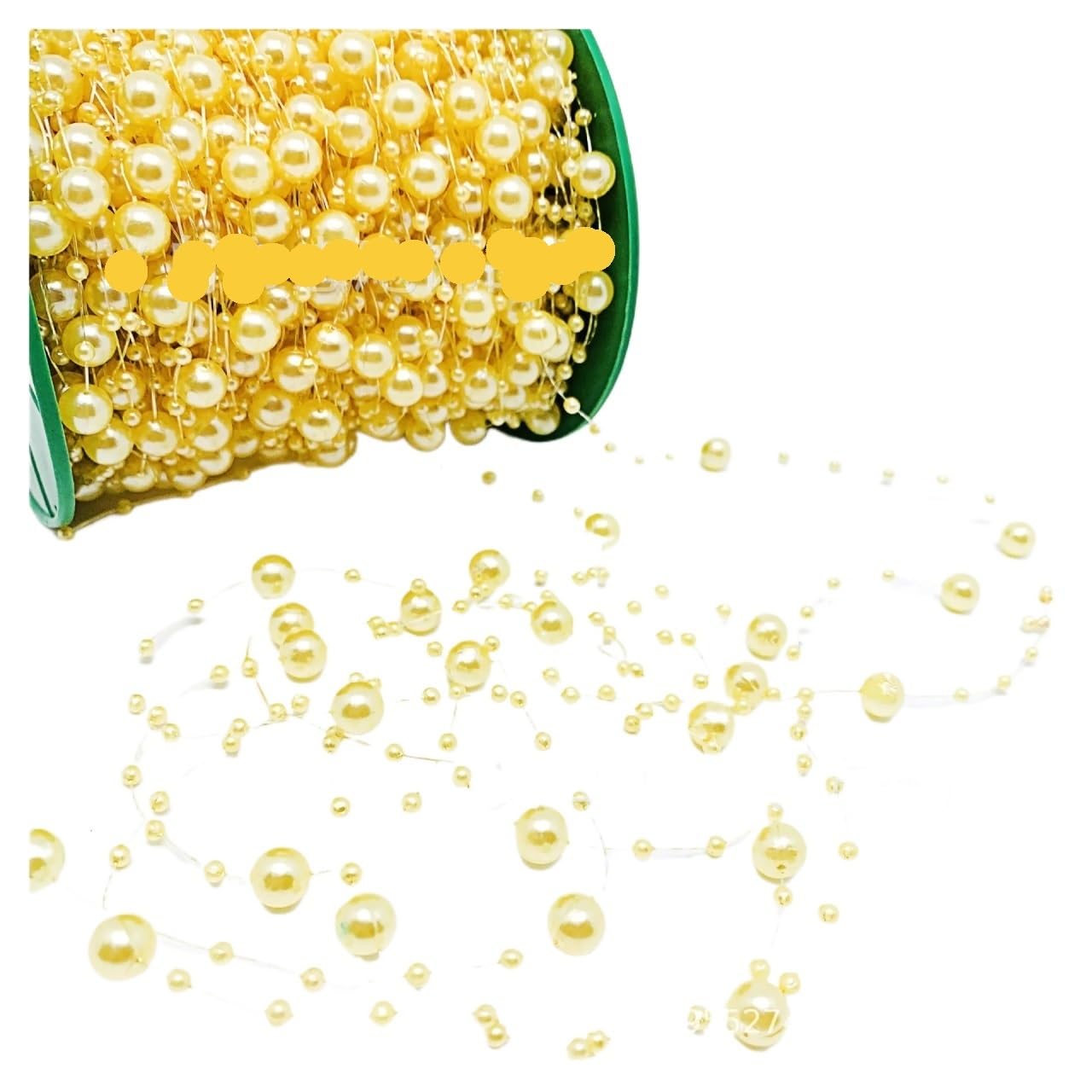 Hilitand Filo Di Perle Artificiali Beige – Ghirlanda Di Perle Per Decorazione Fai Da Te, Bouquet Da Sposa, Bomboniere E Craft