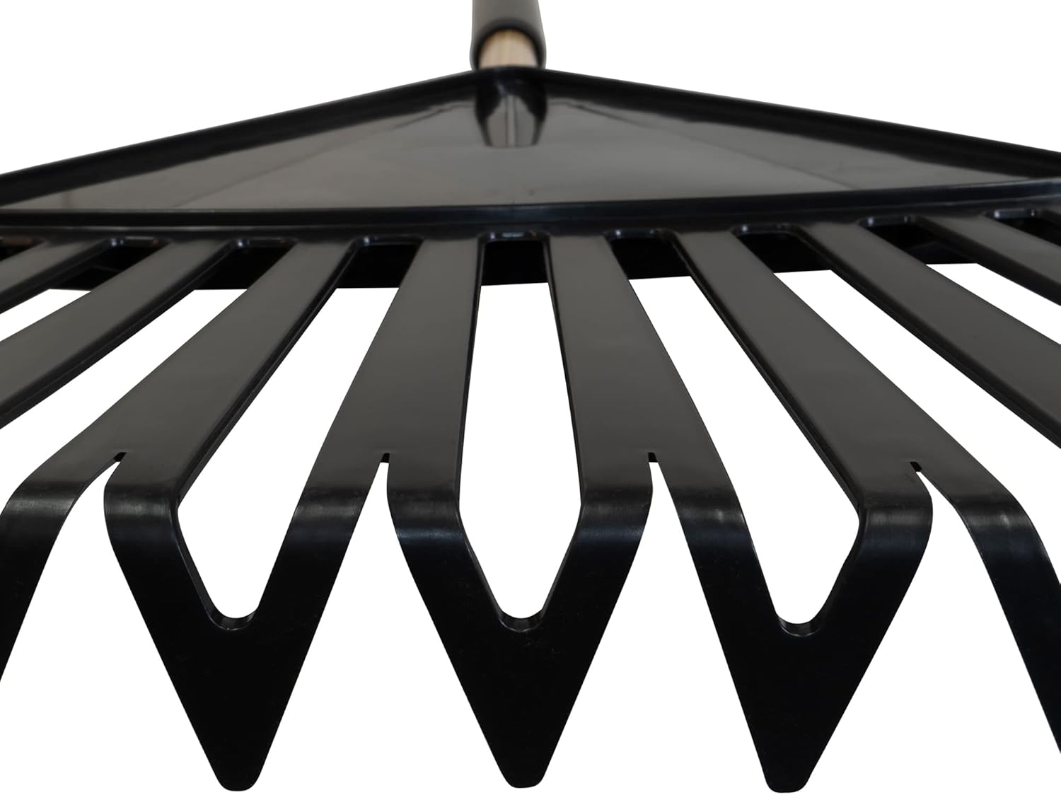 True Temper 20212010 Clog Free Leaf Rake with Hardwood/Steel Handle, 24 in. for Leaves, Grass, Clippings, Twigs, Pine Needles, Acorns, Debris, Black