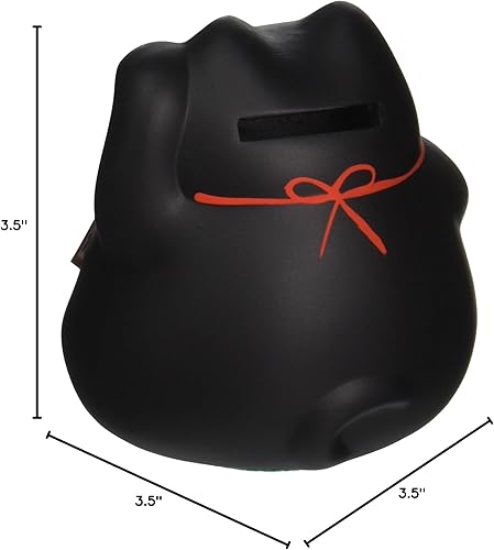 Miniatura 10 de JapanBargain 1612, figura coleccionable de cerámica japonesa Maneki Neko Feng Shui Fortune Lucky Cat fabricada en Japón, para la buena suerte y la