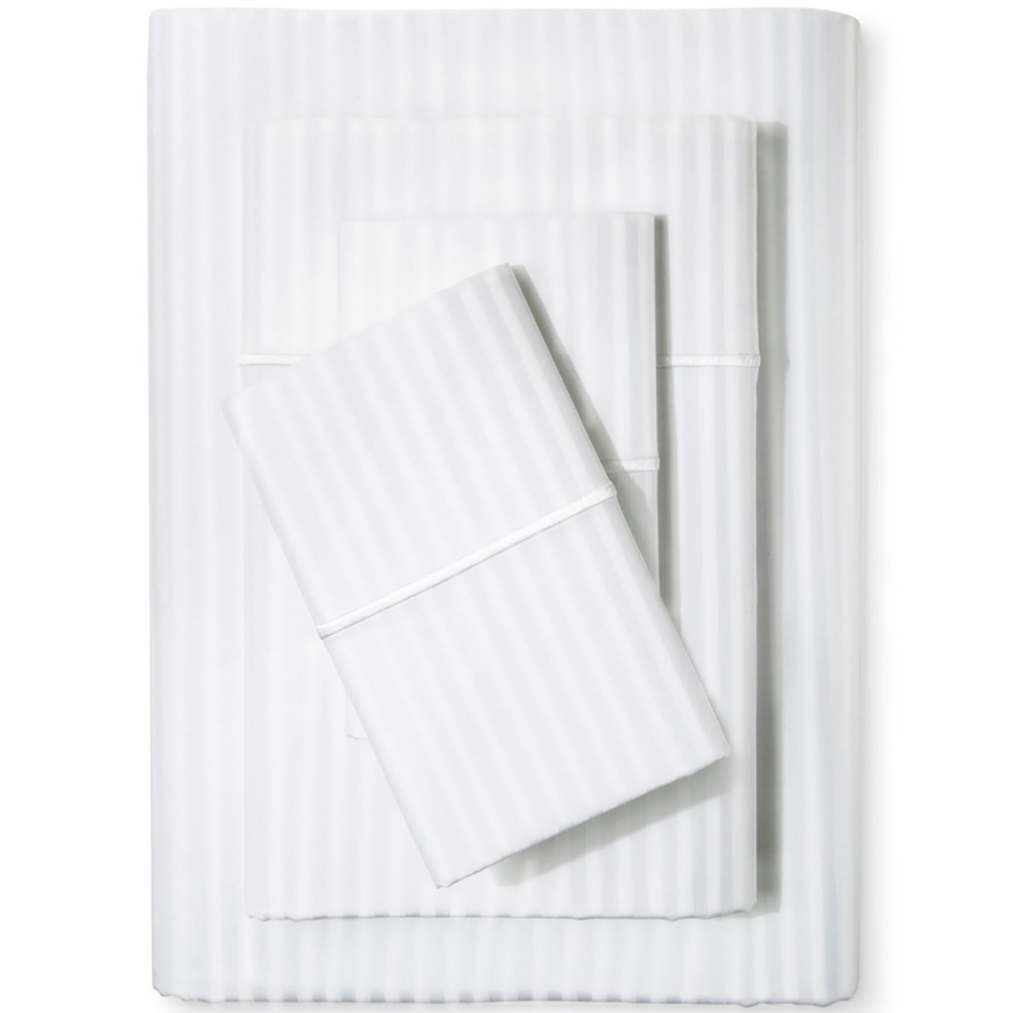 Feather &amp; Stitch 100% Cotton Sateen 500 TC Split King Size Bed Sheet Set