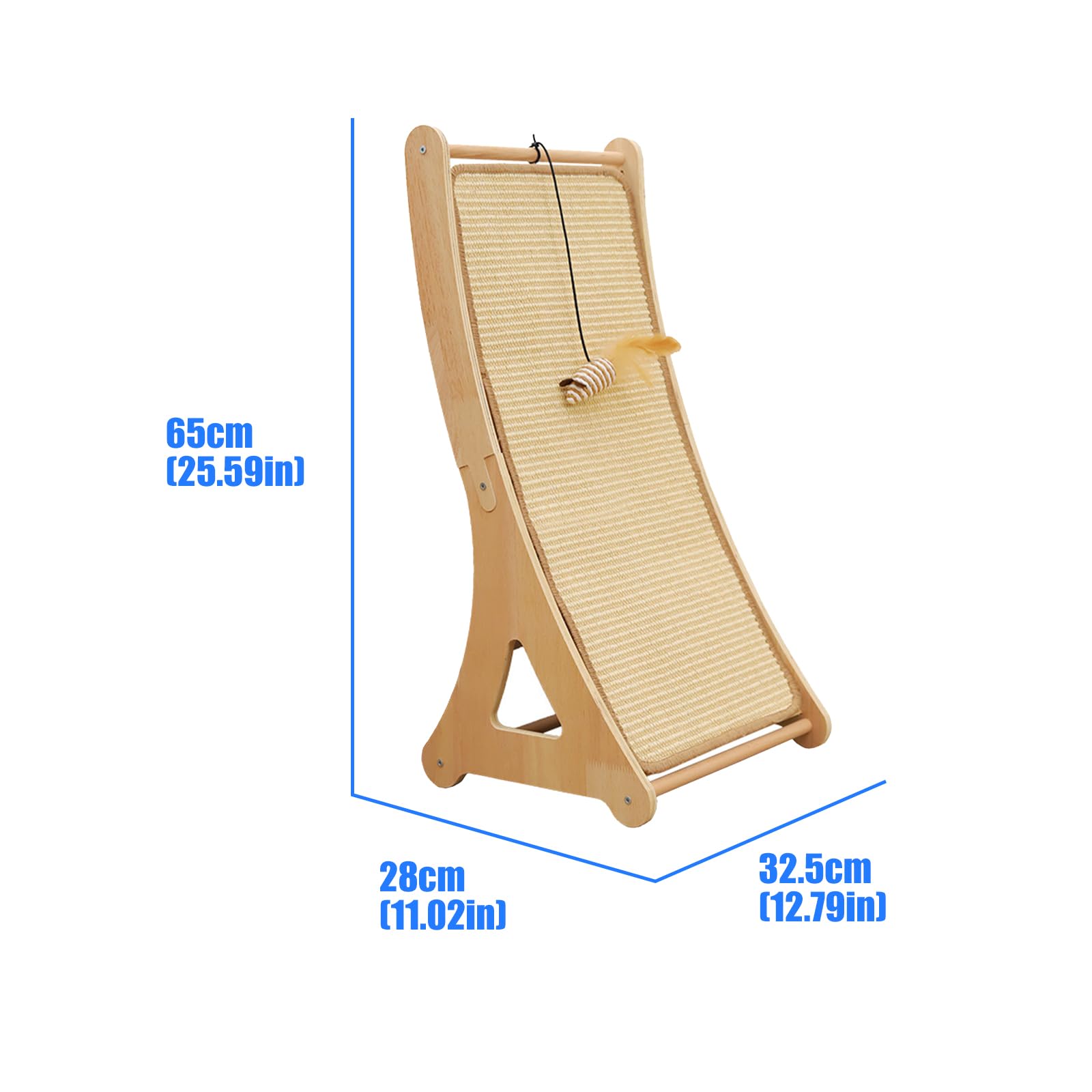 Vertikaler Katzenkratzer, Sisal und Holz Kombination, aktives